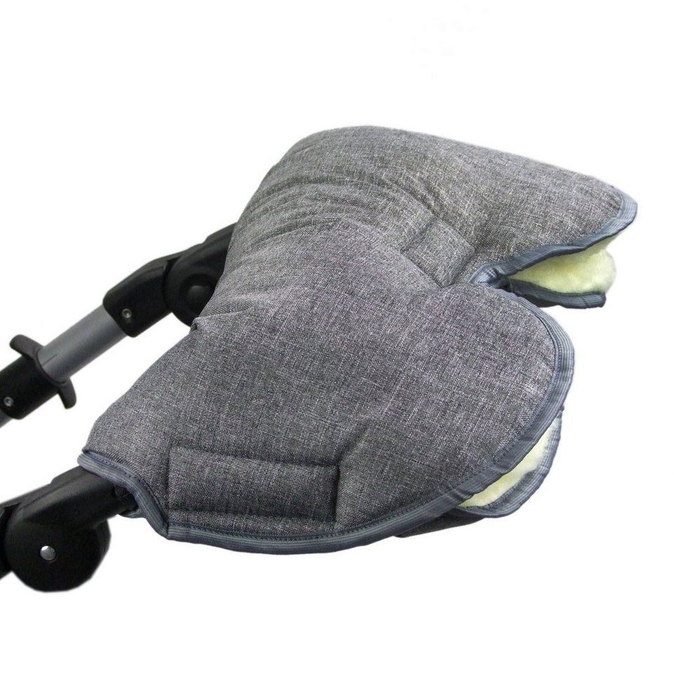 BambiniWelt by Rafael K. Kinderwagen-Handwärmer Handschuhe Muff Handwärmer  Handmuff für Kinderwagen MELIERT Wolle, Universalgröße, Innenmaterial:  Wolle, weich und sehr angenehm