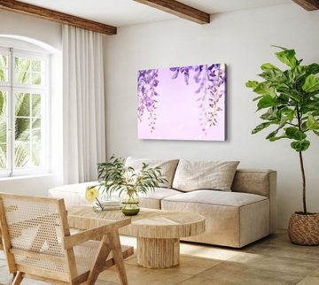 Sinus Art Leinwandbild 120x80cm Wandbild auf Leinwand Violette Blumen Blüten Fotokunst Natur, (1 St)