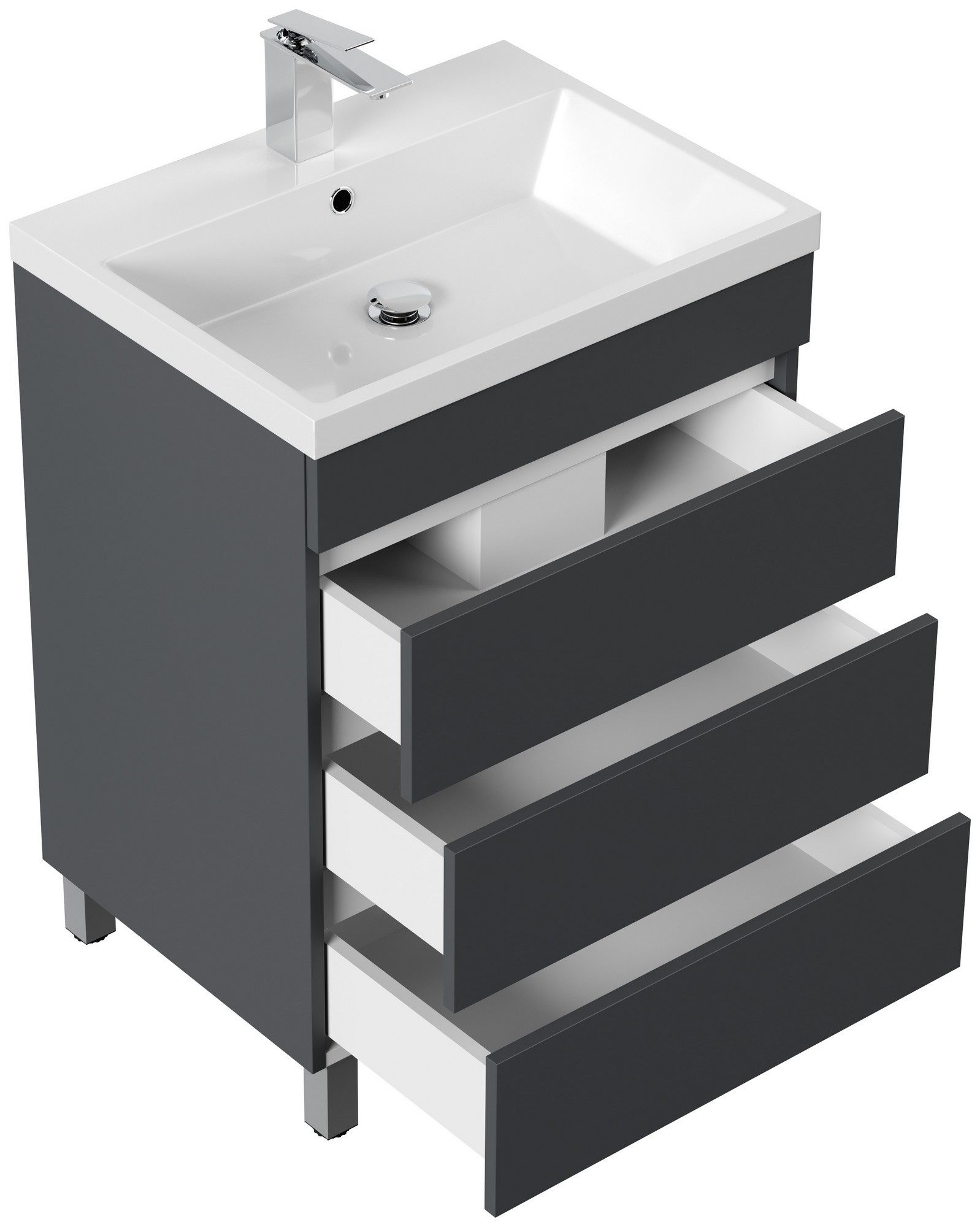 Posseik Badmöbel-Set Stand-Badmöbel Waschplatz "Fellini 70" Grafit günstig online kaufen