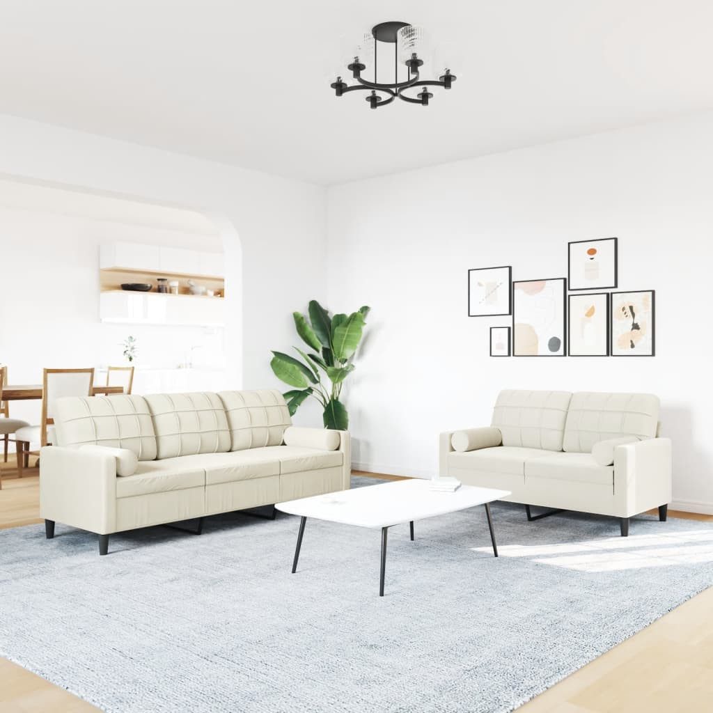 vidaXL Sofa 2-tlg. Sofagarnitur mit Kissen günstig online kaufen