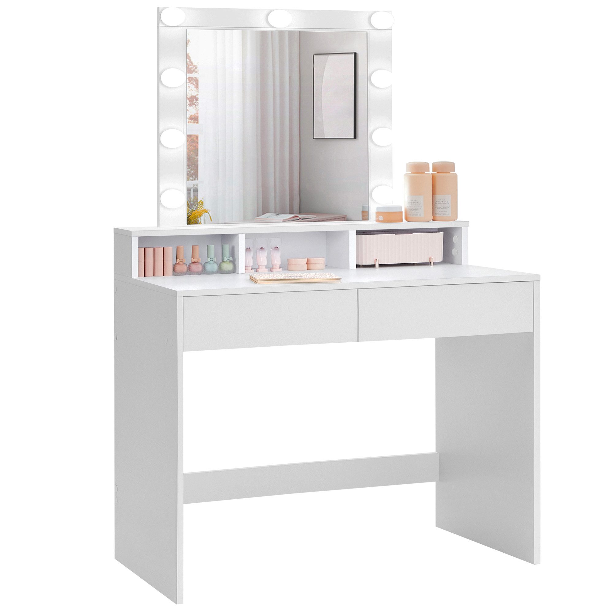 VASAGLE Schminktisch Kosmetiktisch mit LED-Beleuchtung, einstellbare Hellig günstig online kaufen