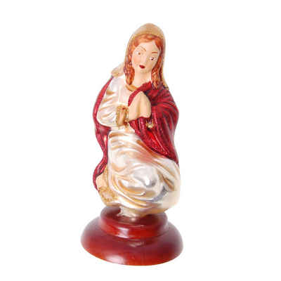 Krebs Glas Lauscha Christbaumschmuck Maria mit rotem Mantel, auf Sockel, handdekoriert, mundgeblasen 12 cm (1-tlg)