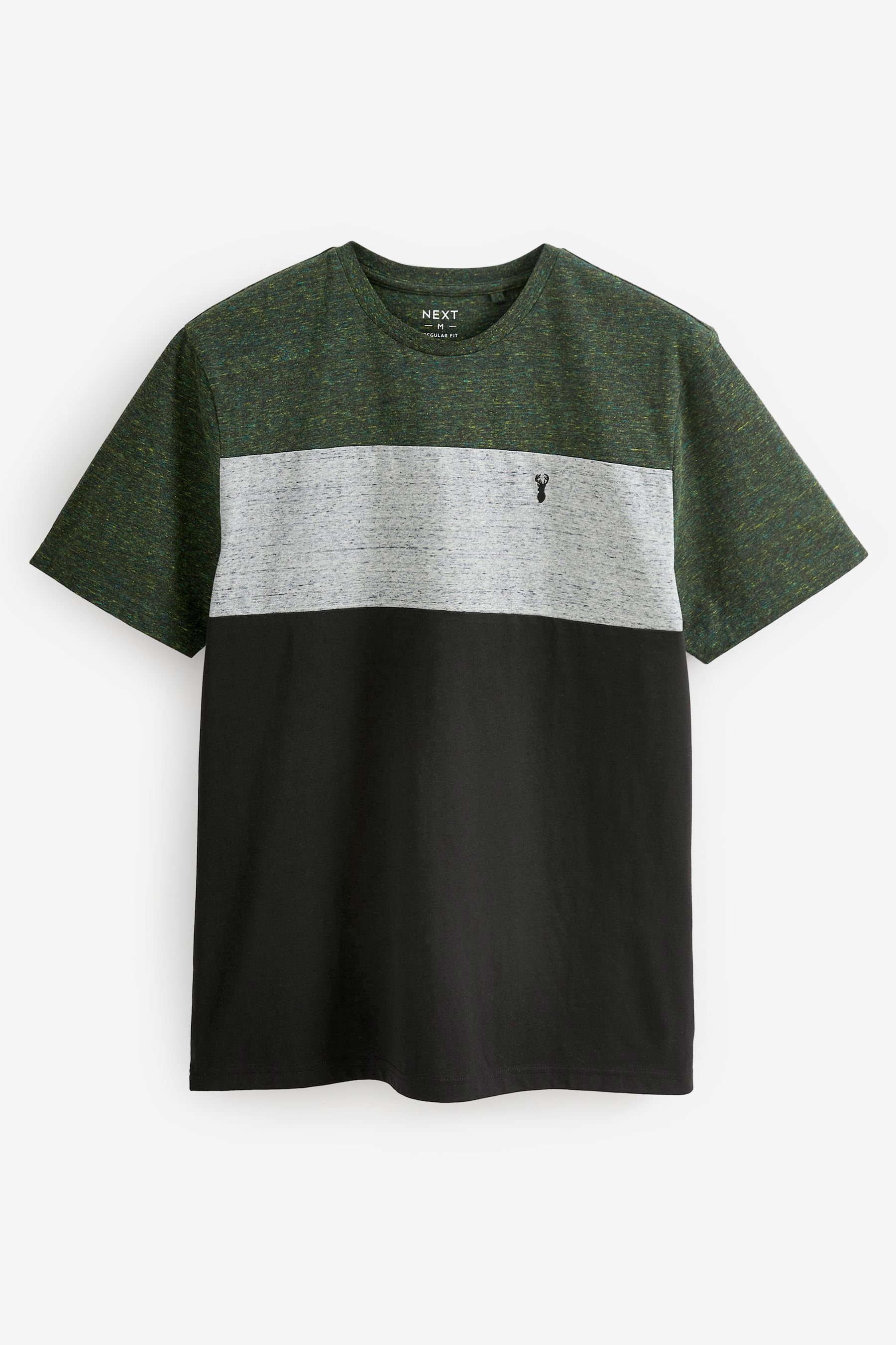 Next T-Shirt T-Shirt in Blockfarben (1-tlg) Black/Green
