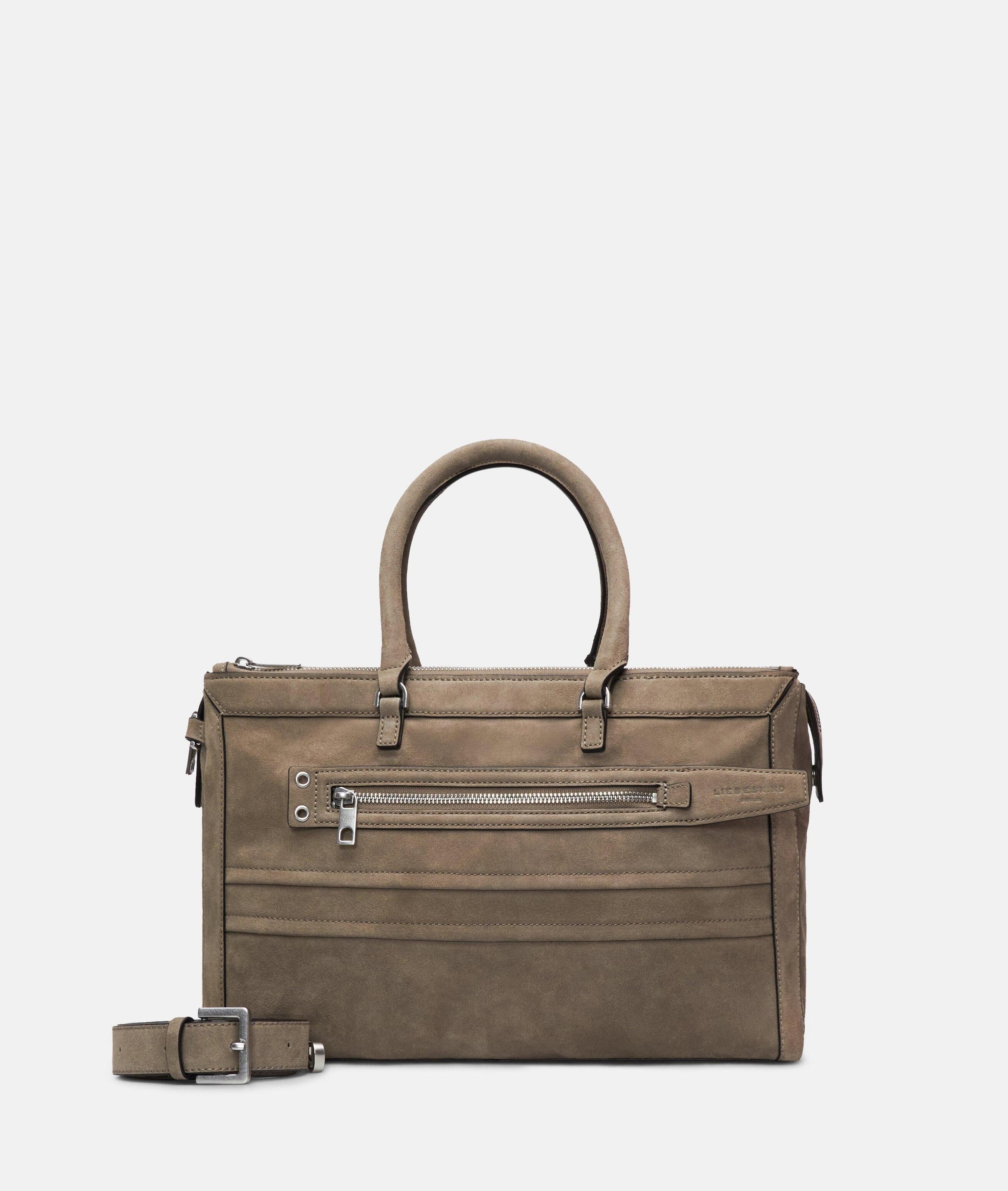 Liebeskind Berlin Schultertasche Delia Satchel M, Geräumige Schultertasche in Velourslederoptik