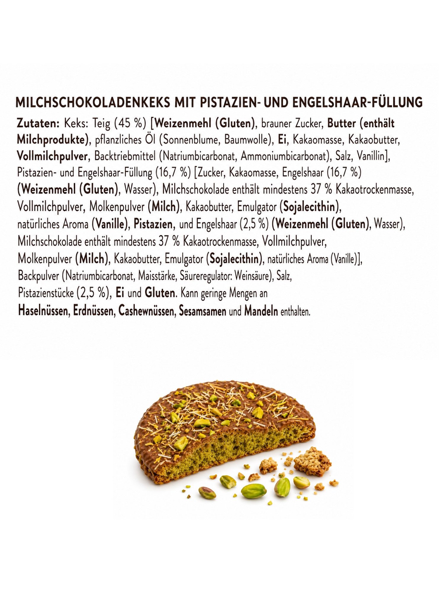 PATISLOVE Kekse Patislove Keks mit Pistazien- und Engelshaar-Füllung, Knuspriger Keks mit feiner Pistazien-Kadayif-Füllung