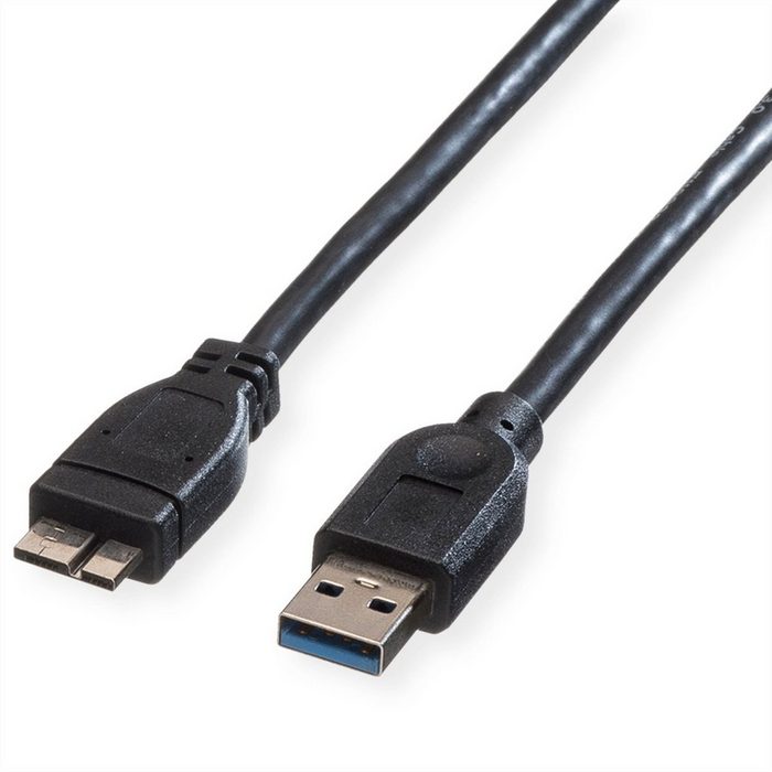 ROLINE USB 3.2 Gen 1 Kabel A ST - Micro A ST USB-Kabel USB 3 Typ A Männlich (Stecker) USB 3 Typ Micro A Männlich (Stecker) (80.0 cm)
