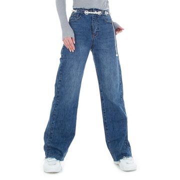 Ital-Design Relax-fit-Jeans Damen Freizeit Relaxed Fit Jeans in Blau