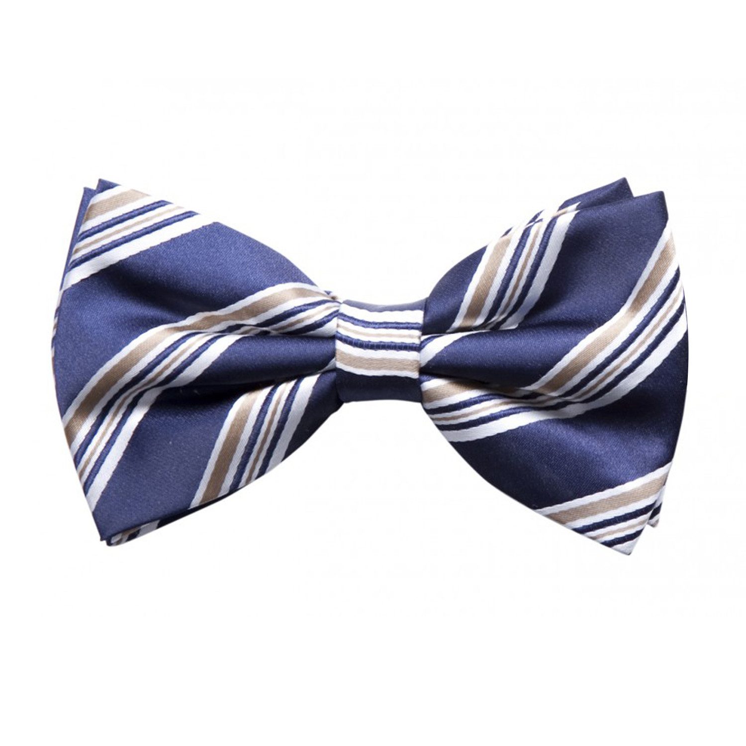 Fabio Farini Fliege Blaue Herren Fliegen - Männer Querbinder Vorgebunden Bowtie (1-St., Gestreift) Streifen - Hellblau - Iris Sienna/Brown/Weiß