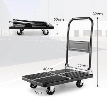 KOMFOTTEU Transportwagen klappbar, aus Metall bis 200/350 kg belastbar