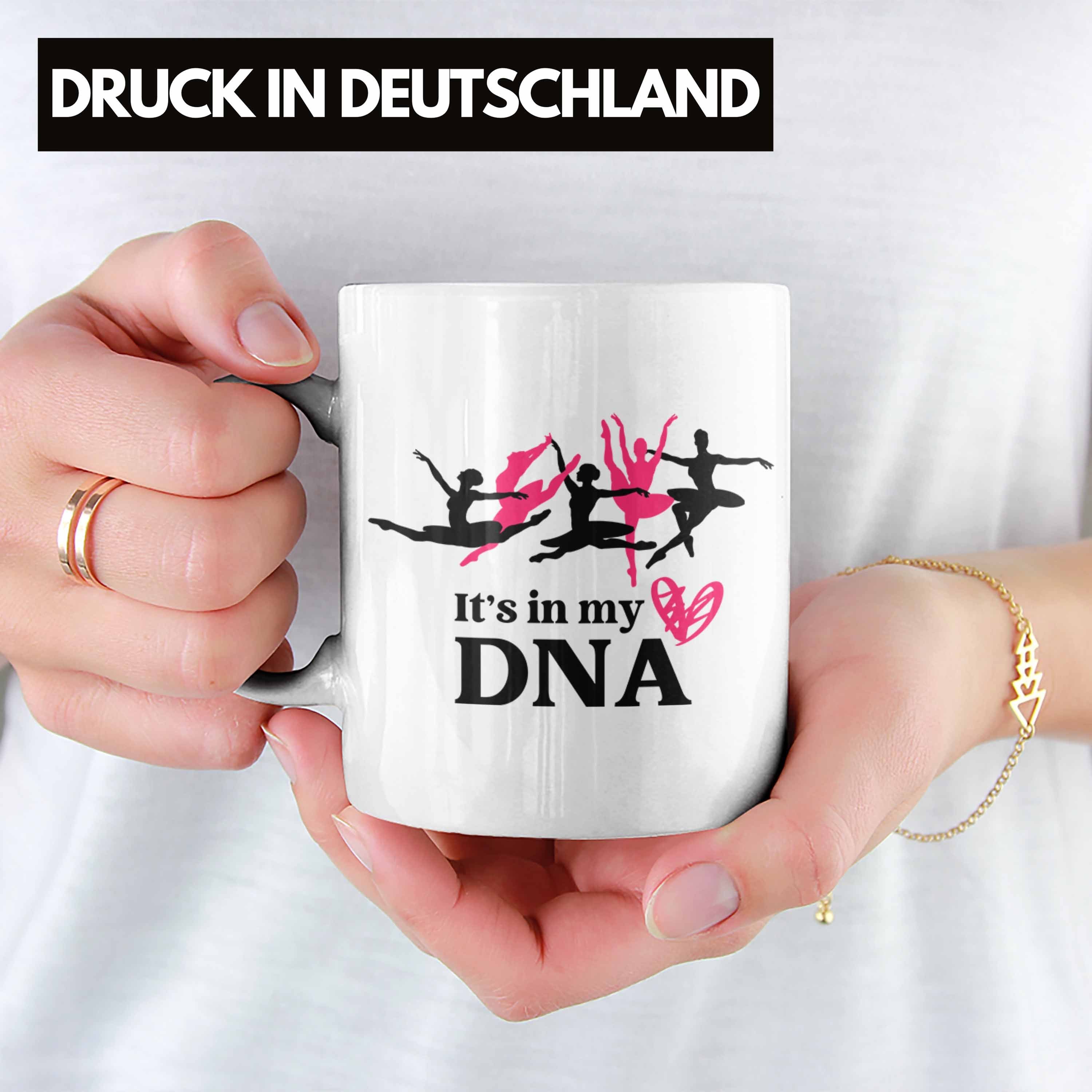 Trendation Tasse Trendation - Ballett Tanzen Tänzerin Tasse Geschenk Ballerina Frauen Mädchen Kaffeetasse Geschenkidee Weiss