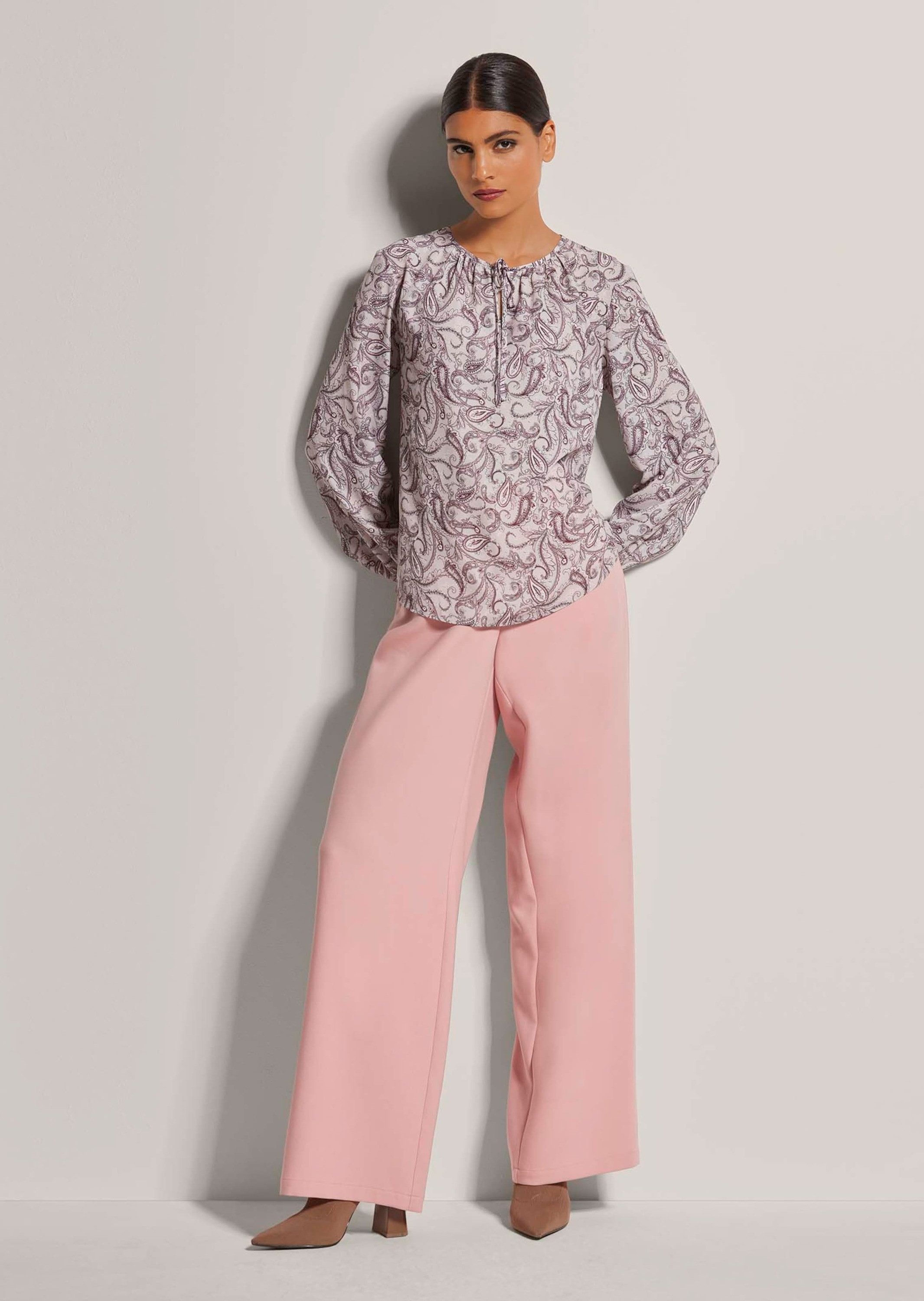 MADELEINE Langarmbluse Rundhals-Bluse mit Unikat-Print günstig online kaufen
