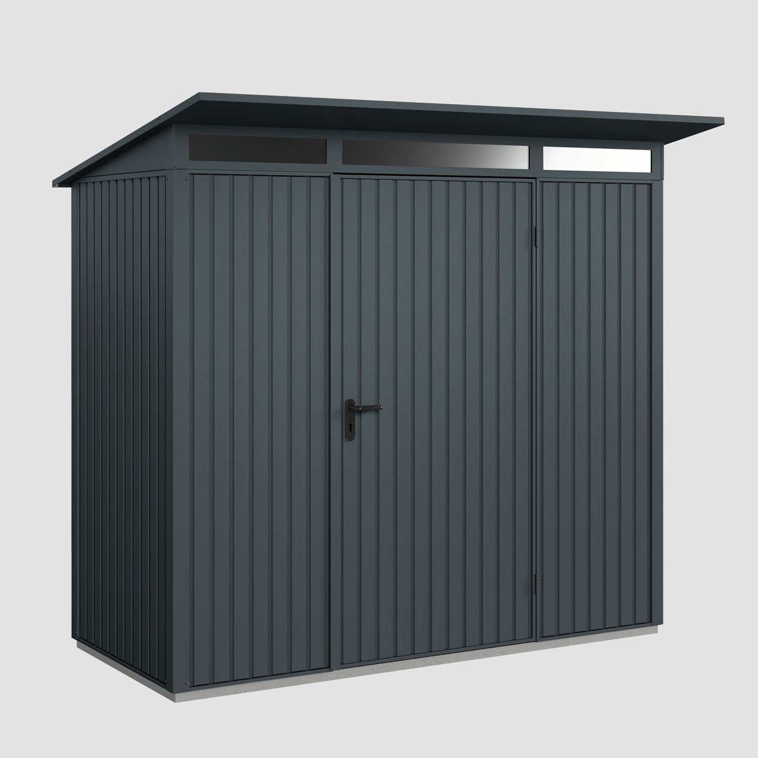Hörmann Ecostar Gerätehaus Metall-Gerätehaus Trend mit Pultdach Typ 1, 1-flüglige Tür