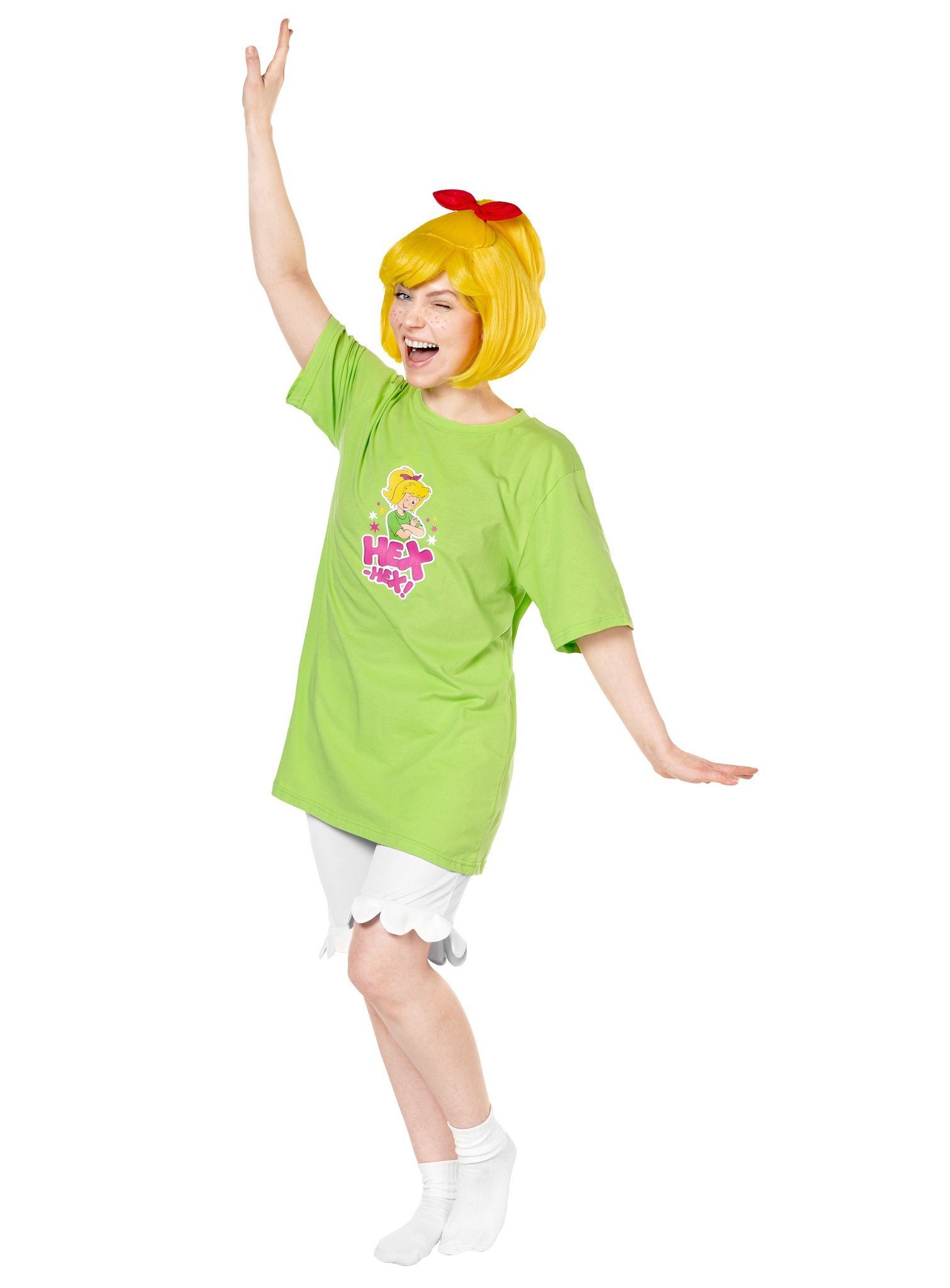 Maskworld Hexen-Kostüm Bibi Blocksberg Karneval Faschingskostüm Damen, Offizielles Kostüm des frechen, pfiffigen Hexenmädchens