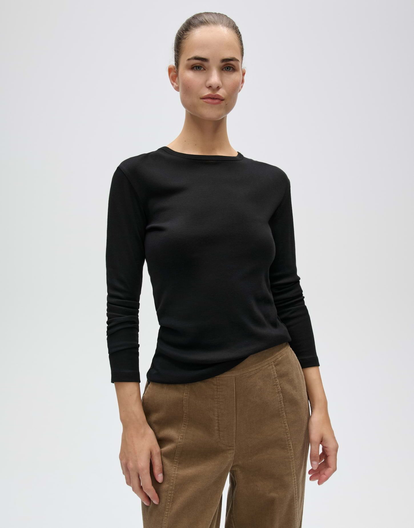 OPUS Longsleeve Sherrie aus weichem Jersey Figurbetonter Schnitt mit elastischem Jerseykomfort