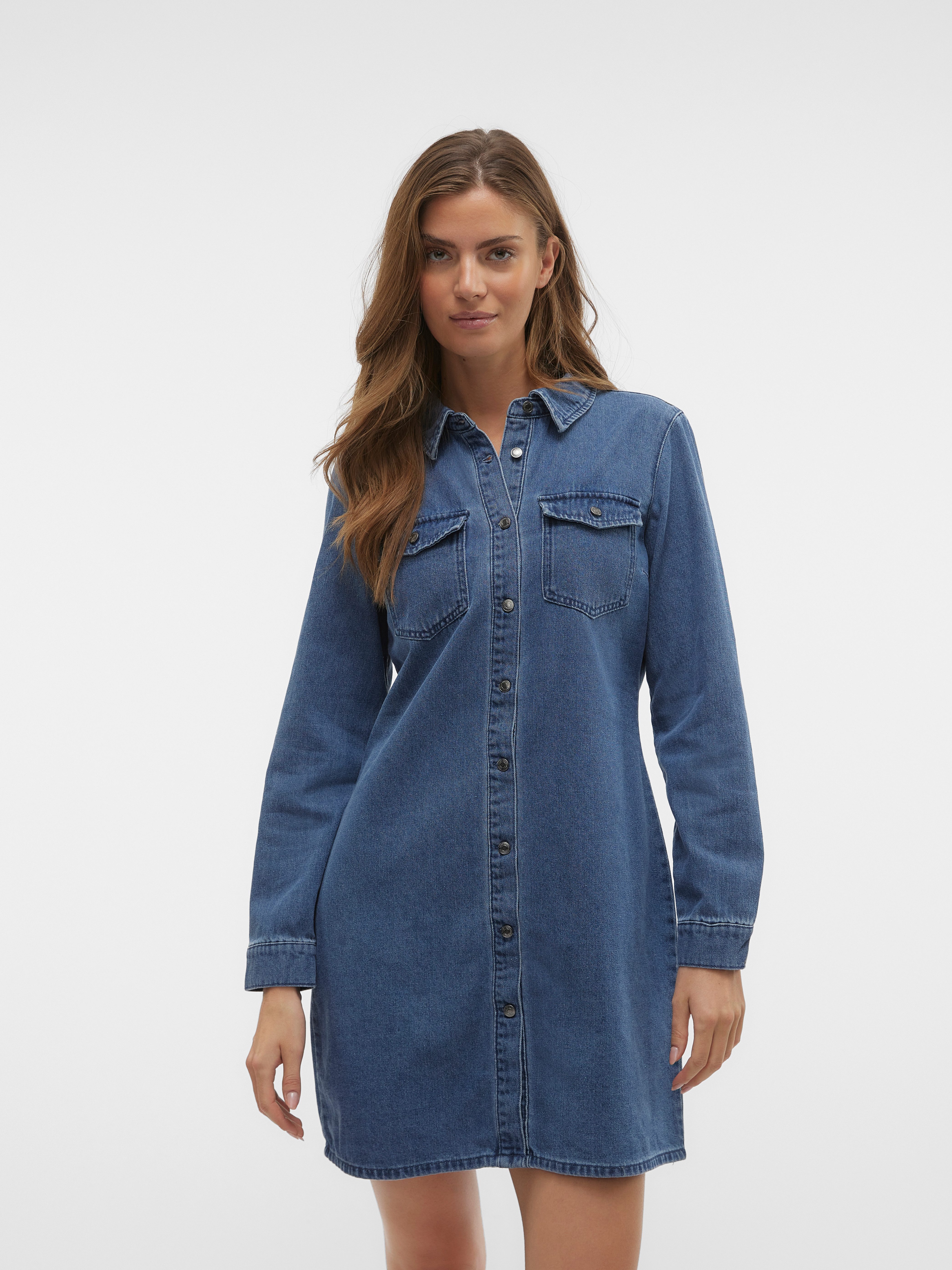 Jeanskleid VMJENNIE LS SHORT DENIM DRESS GA NOOS