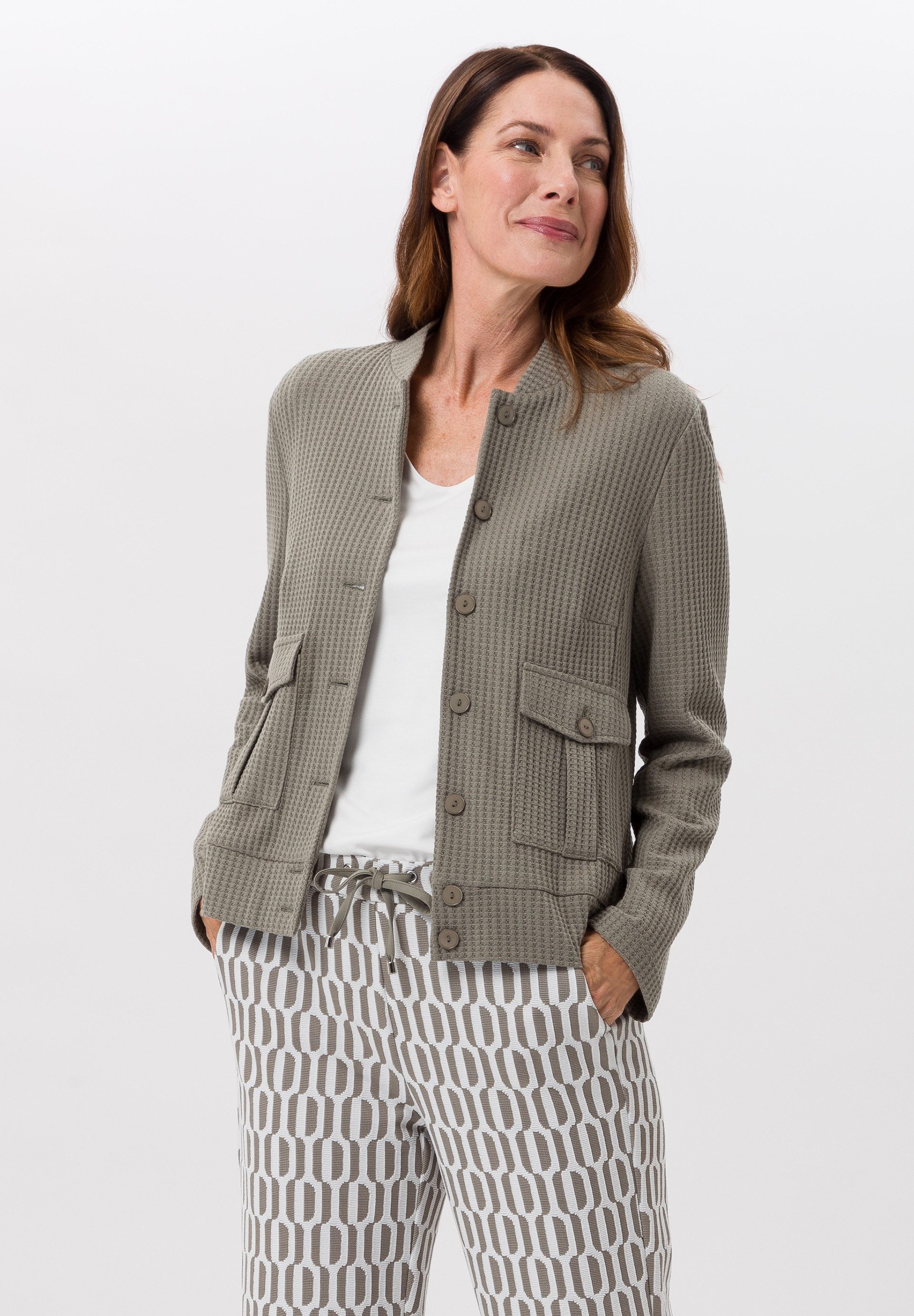 Kurzjacke in Cotton-Mix-Struktur