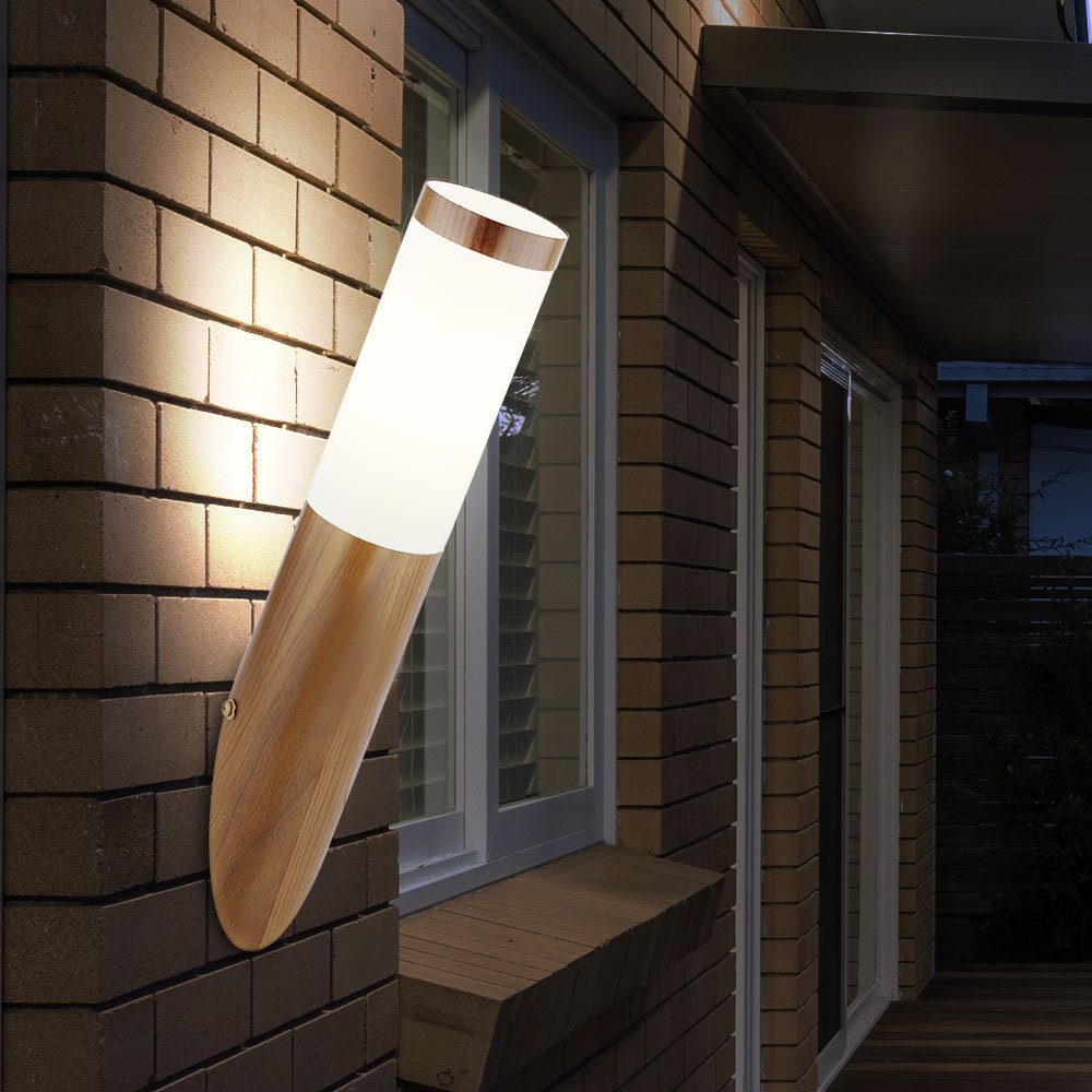 etc-shop Außen-Wandleuchte, Leuchtmittel nicht Außenlampe Balkon Edelstahl inklusive, Terrasse Aussenleuchte Wandleuchte Aussen