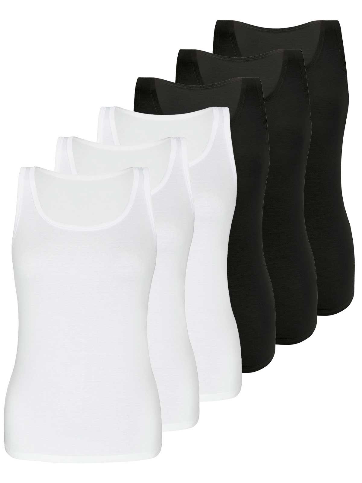 Sassa Achselhemd 6er Sparpack Top LOVELY SKIN (Spar-Set, 6-St) - 3xblack 3xwhite