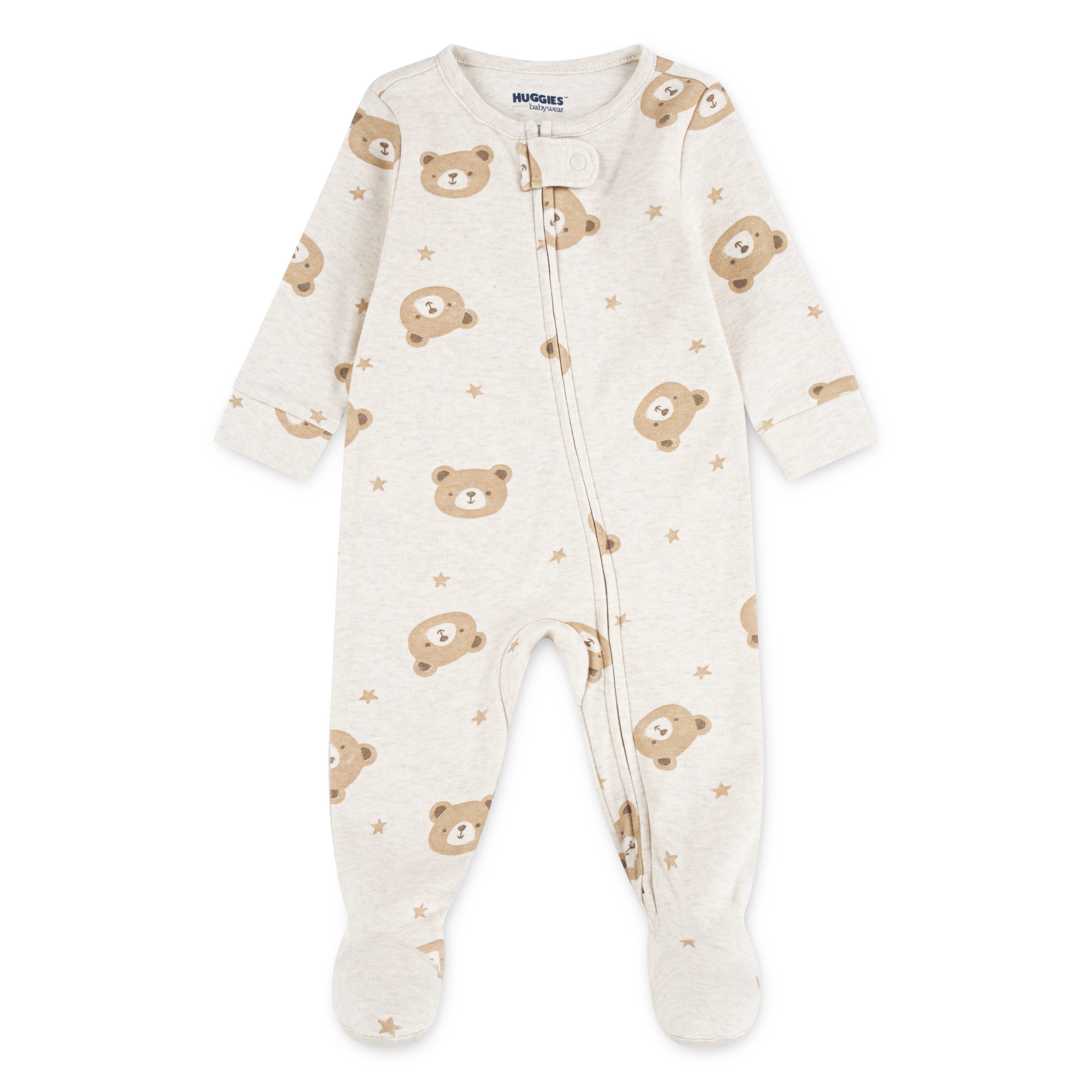 HUGGIES babywear Strampler HUGB FOOTED COVERALL allover mit Bärchen und Sternen bedruckt