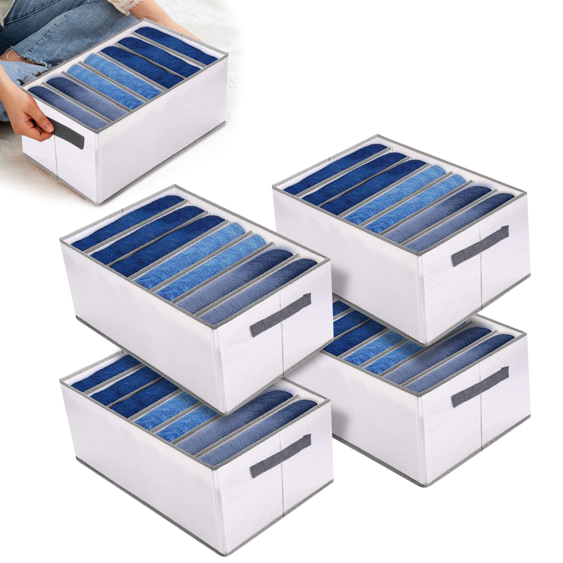 CALIYO Aufbewahrungsbox Kleiderschrank-Organizer 4/8 Tlg, Aufbewahrungsbox günstig online kaufen