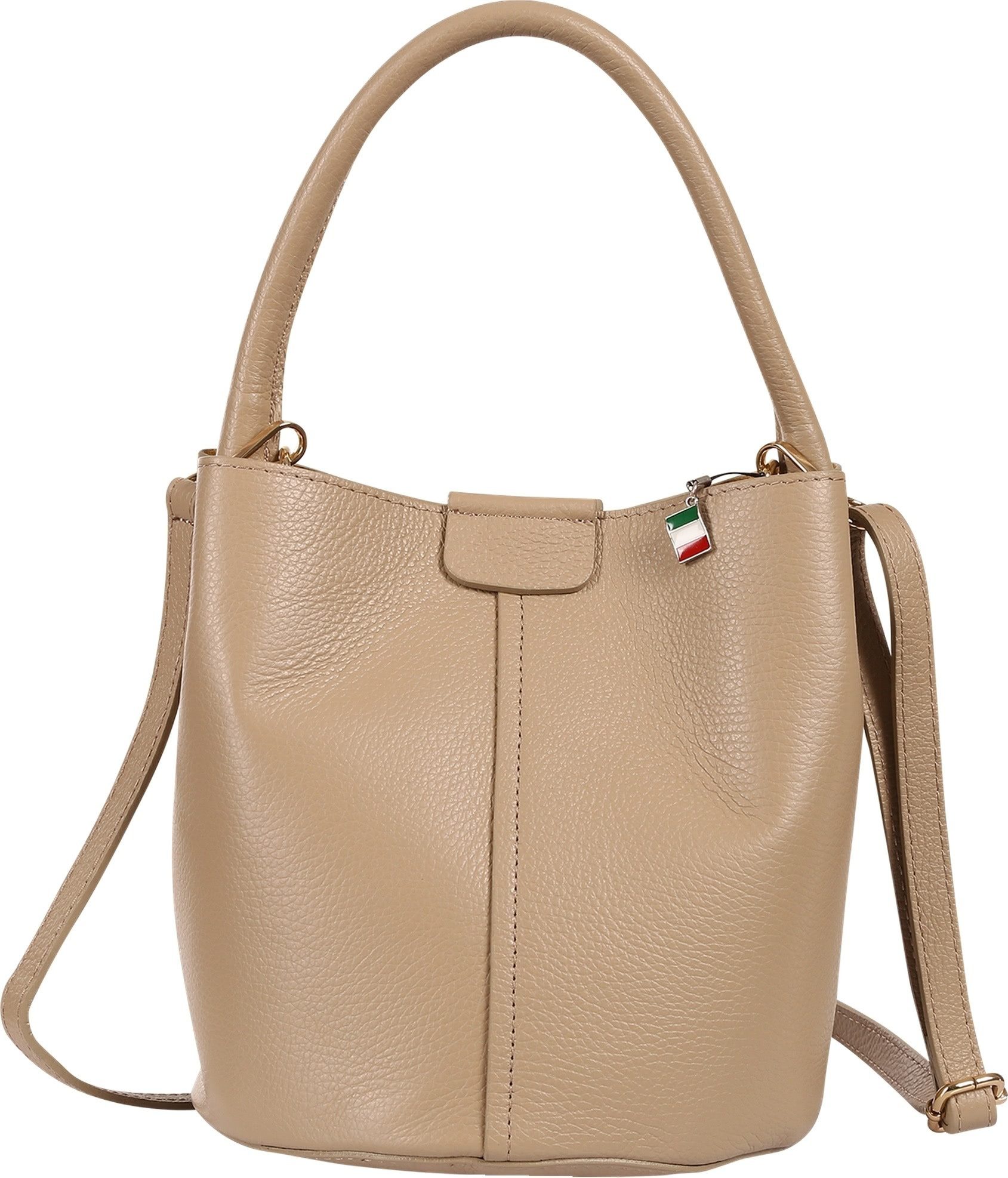FLORENCE Umhängetasche Florence Damen Umhängetasche Leder Tasche (Umhängetasche), Damen Umhängetasche Leder, taupe, beige ca. 26cm