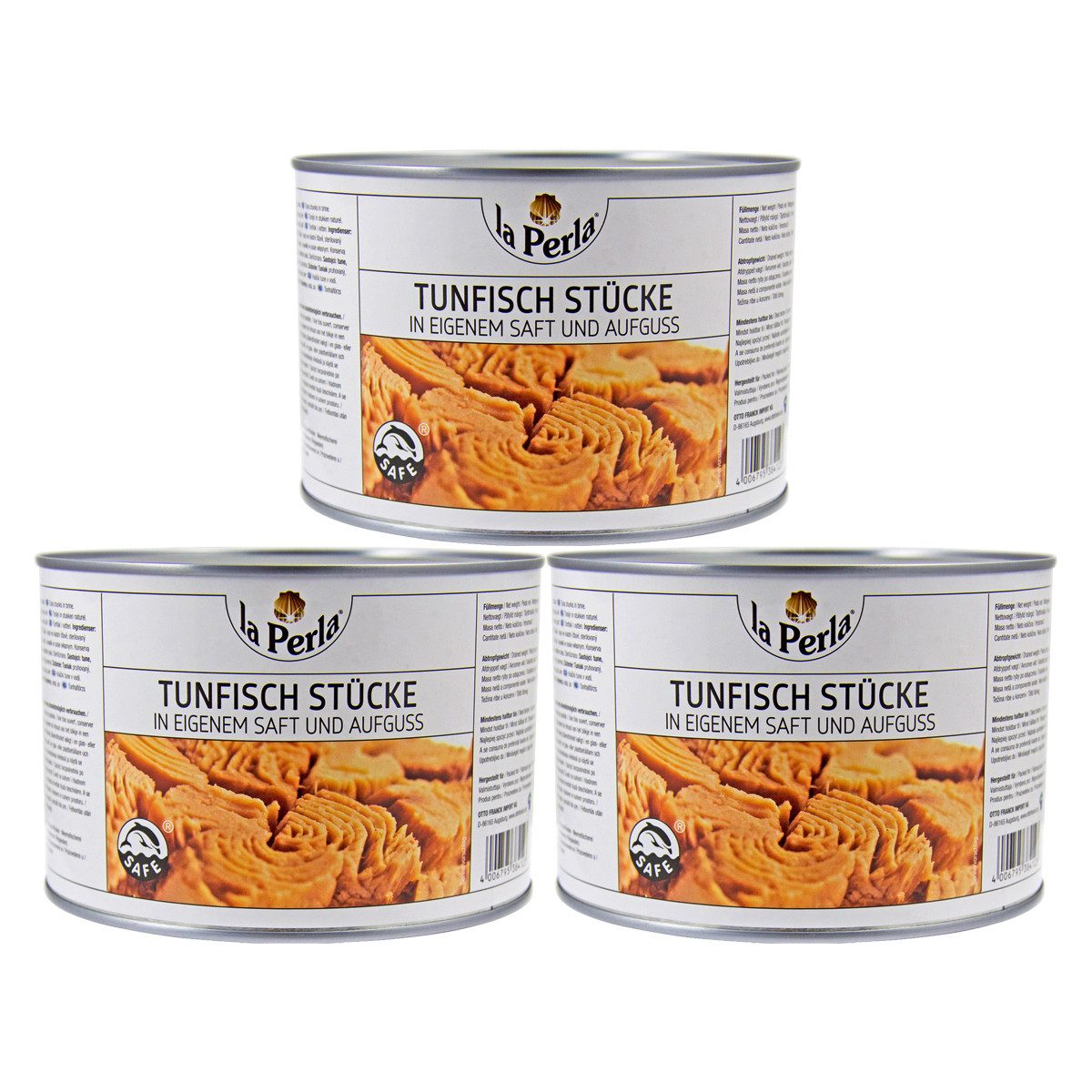 La Perla Fischkonserve, La Perla Thunfischstücke in eigenem Saft und Aufguss 1705g 3er Pack