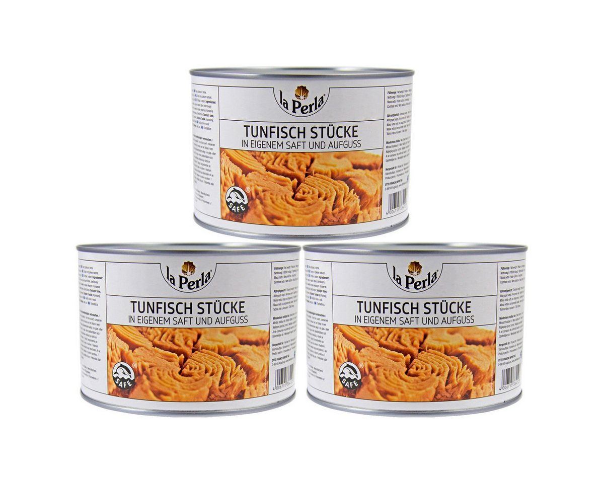 La Perla Fischkonserve, La Perla Thunfischstücke in eigenem Saft und Aufguss 1705g 3er Pack