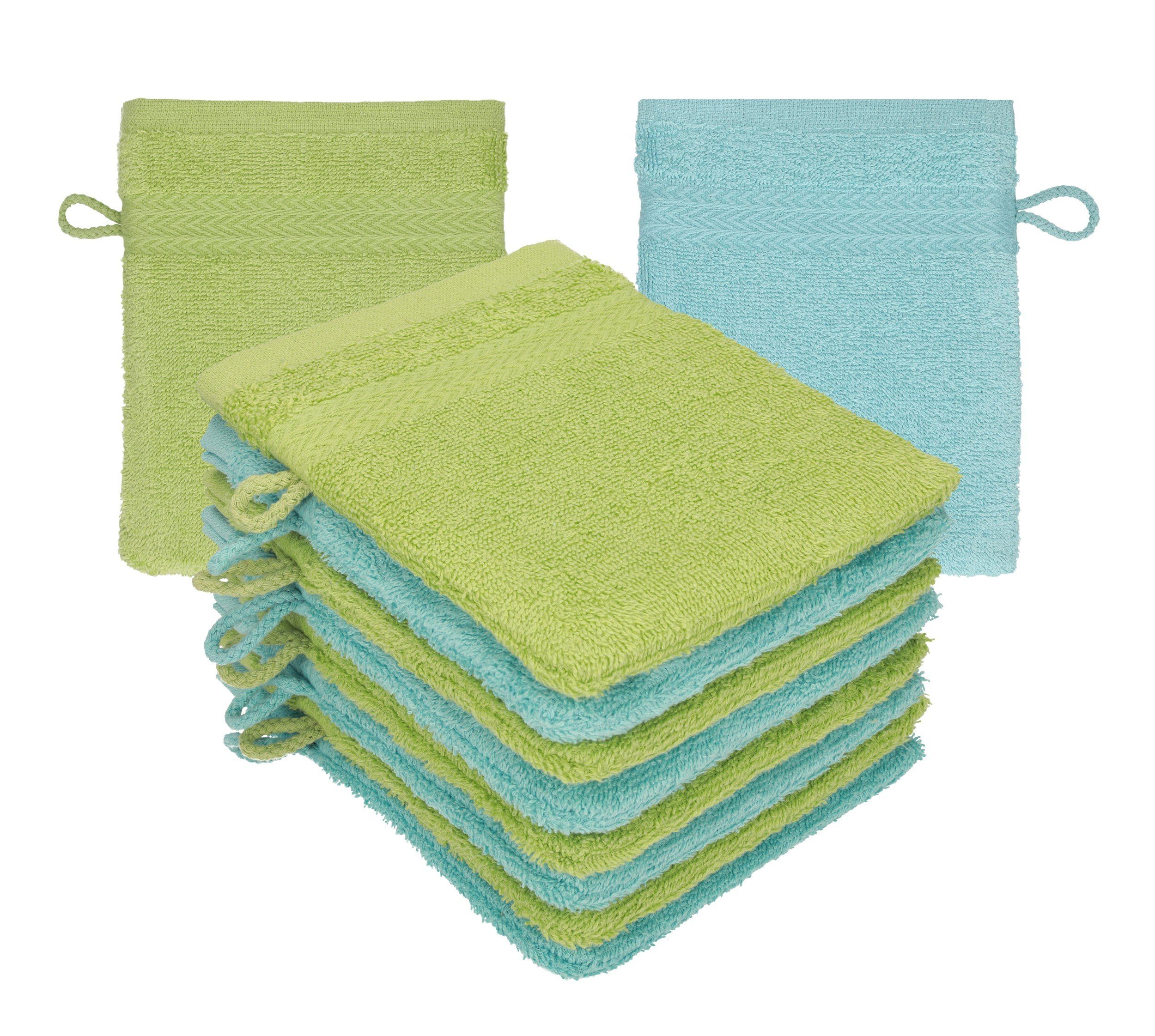Betz Waschhandschuh 10 Stück Waschhandschuhe Premium 16x21 cm Farbe Ocean - avocadogrün
