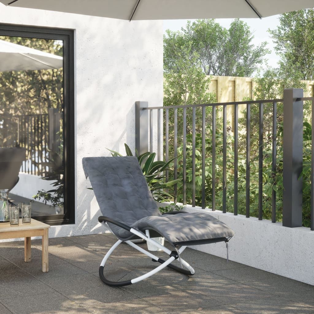 vidaXL Sitzauflage Sonnenliegen-Auflage Grau 160x50x10 cm Wildleder-Optik, (1 St)