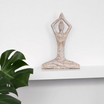 Moritz Skulptur Skulptur Yoga Baum 37x26x8cm, Dekoobjekt Holz, Tischdeko, Fensterdeko, Wanddeko, Holzdeko