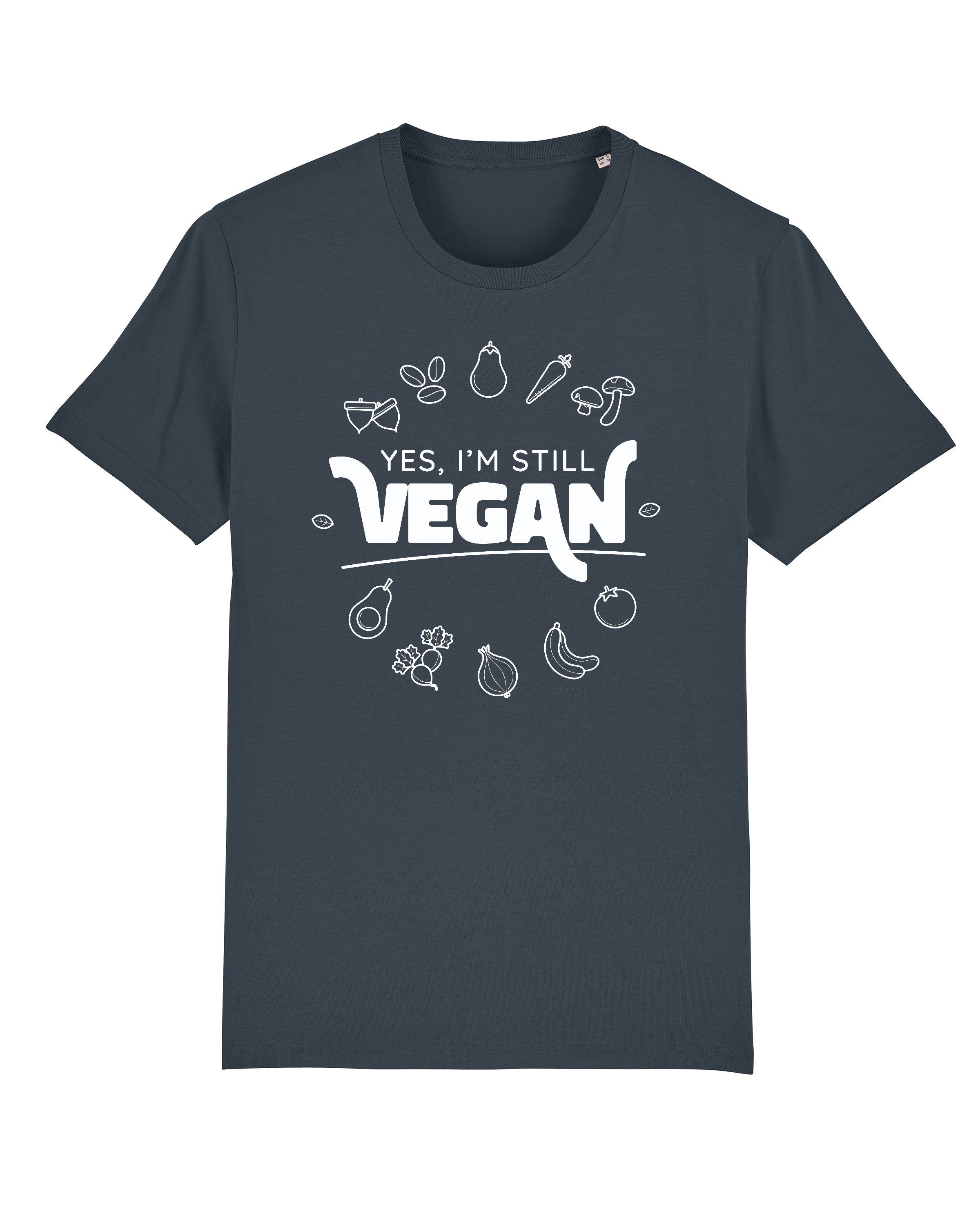 wat? Apparel Print-Shirt Vegan dunkelblau Still (1-tlg)