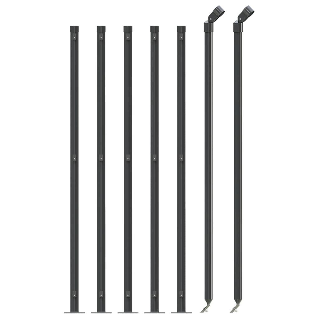 vidaXL Gartenzaun Maschendrahtzaun mit Bodenflansch Anthrazit günstig online kaufen