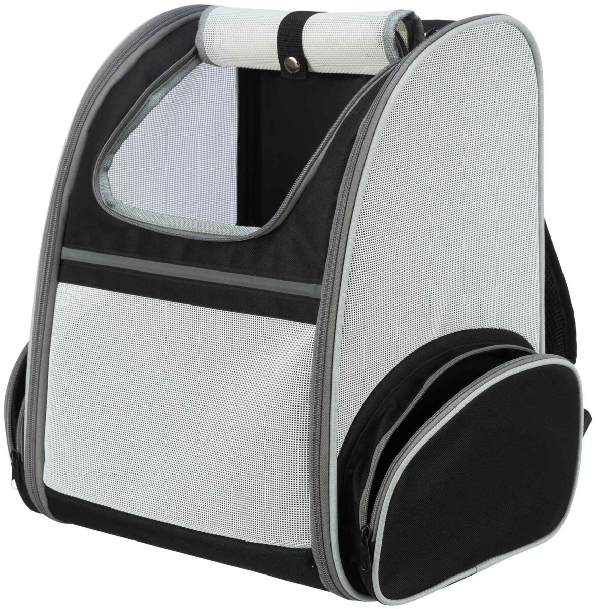 TRIXIE Tiertransporttasche Rucksack Chloe - hellgrau/schwarz - 39 × 43 × 27 cm
