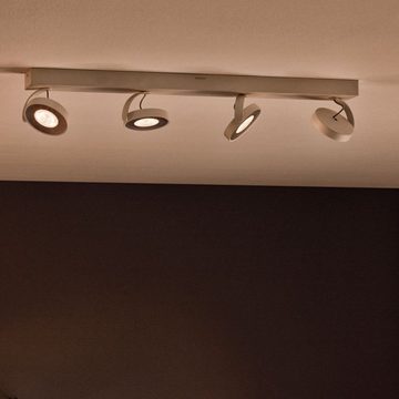 Philips LED Deckenstrahler Zeitloser myLiving Deckenspot Clockwork in weiß, warmglow, 4-flammig, keine Angabe, Leuchtmittel enthalten: Ja, fest verbaut, LED, warmweiss, Deckenstrahler, Deckenspot, Aufbaustrahler