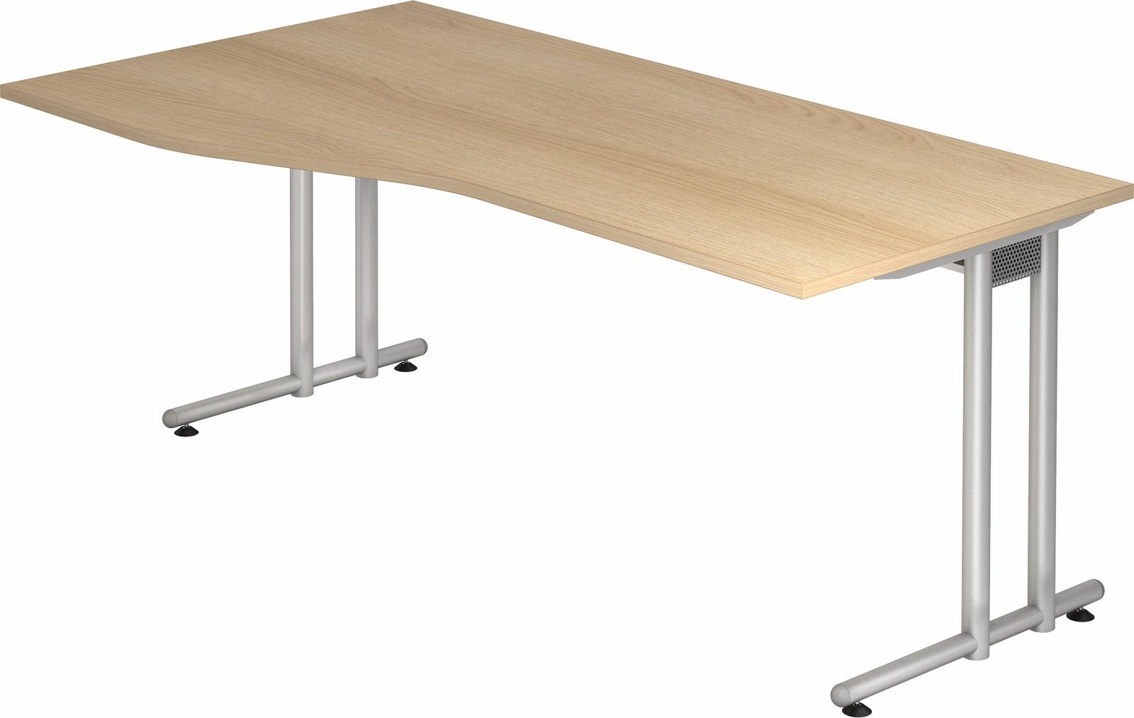 bümö Schreibtisch Schreibtisch Serie-N, Freiform: 180 x 100 cm - Dekor: Eiche