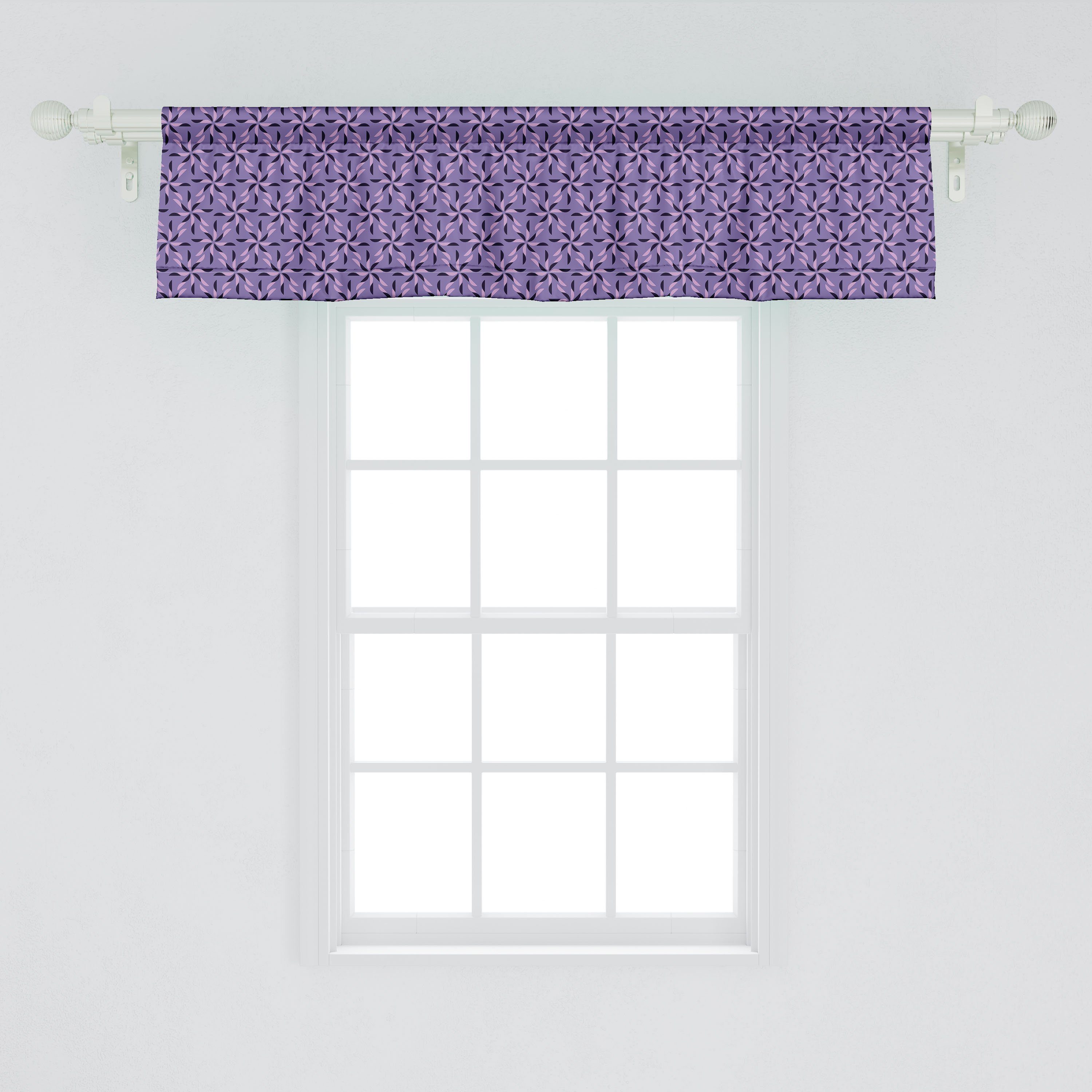 Scheibengardine Vorhang Volant für Natur Blumen Microfaser, Blüte mit Abakuhaus, Dekor Schlafzimmer Stangentasche, Küche Geometrisch in voller