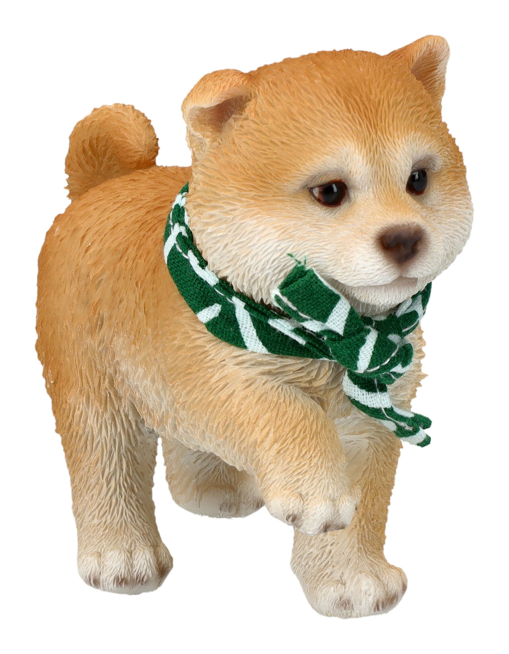 Figuren Shop GmbH Gartenfigur Shiba Inu Figur mini - Gibt Pfote - HotAnt - Dekofigur Gartendeko Hund