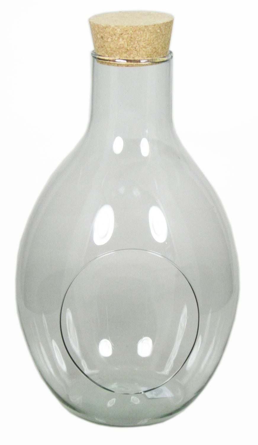 INNA-Glas Terrarium Flasche Glas VINELLA mit Korken, klar, 48,5 cm, Ø 30 cm