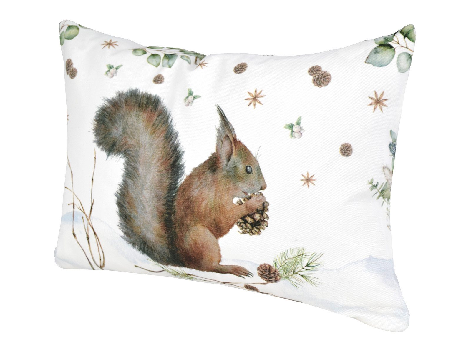 beties Kissenbezug Magie des Winters Moggl, (1 Stück), Winterliches Design mit Eichhörnchen