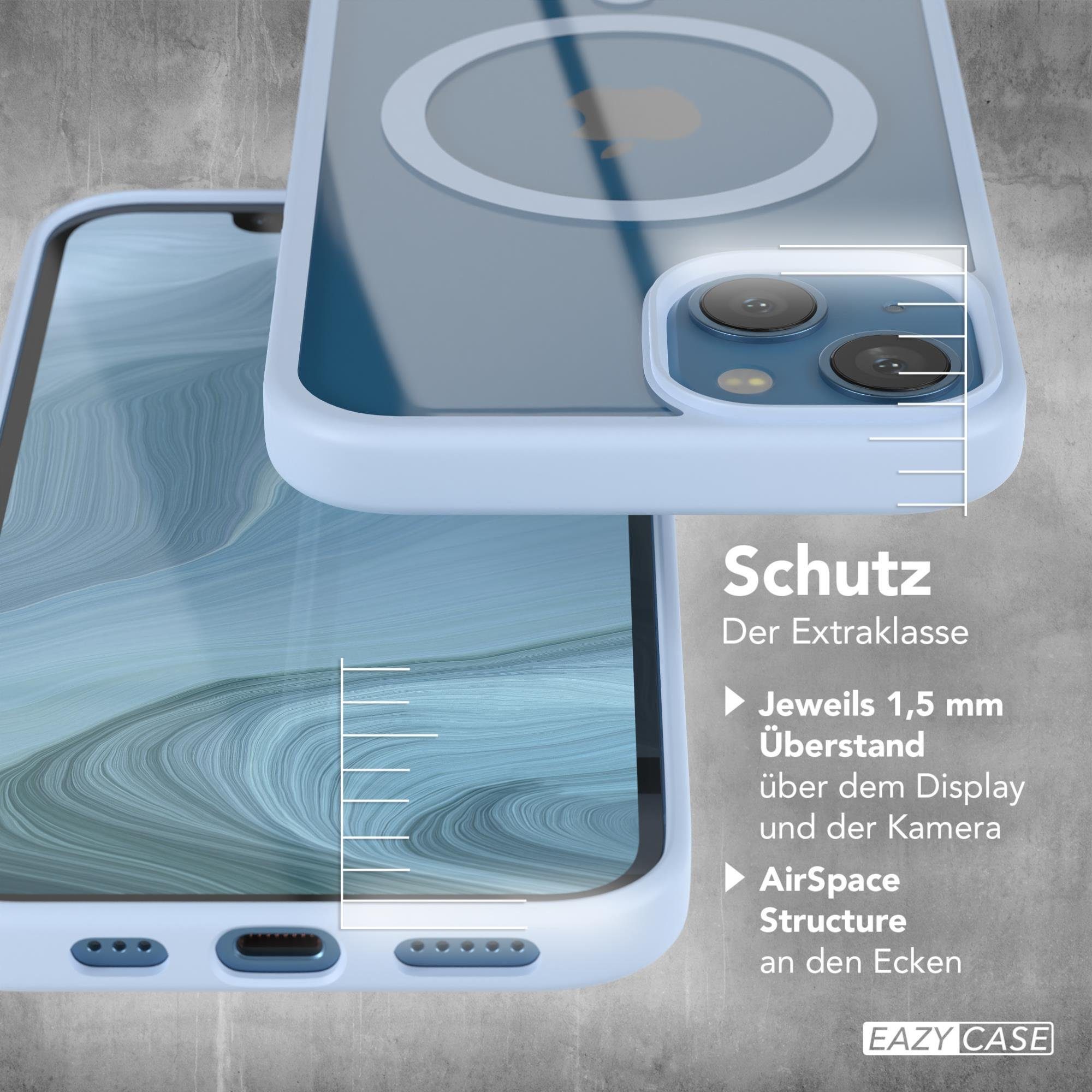 EAZY CASE Handyhülle Transparente Hülle mit MagSafe für iPhone 13 6,1 Zoll, Softcase, Schutzhülle mit Displayschutz, stoßfest, kratzfest, Hellblau – Bild 4 von 5