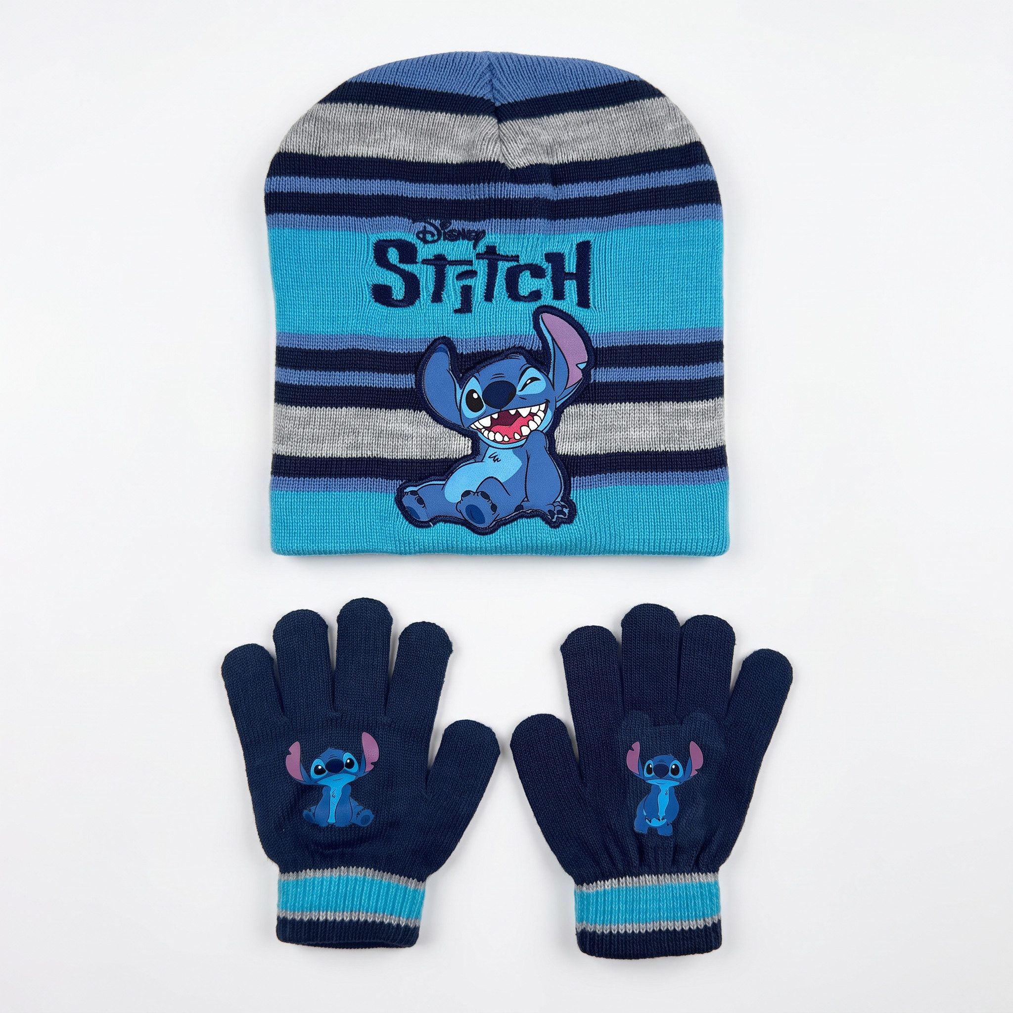 Disney Jerseymütze Disney Lilo und Stitch Kinder 2tlg Set Wintermütze Handschuhe Gr.54