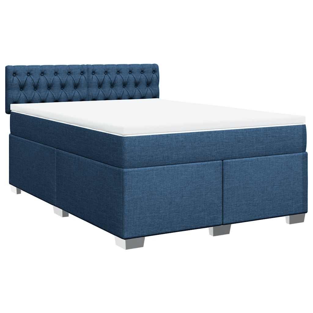 vidaXL Bett Boxspringbett mit Matratze Blau günstig online kaufen