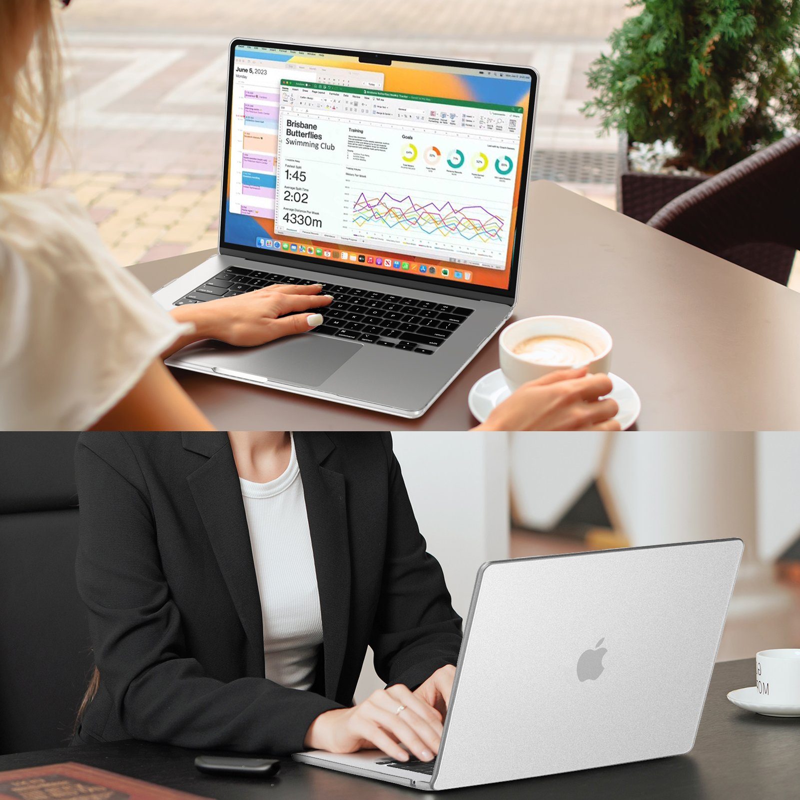 Fintie Laptop-Hülle für MacBook Air 15'' M5 M4 M3 M2(2026-2023) A3448 A3241 A3114 A2941, [100% Entspricht der Offiziellen Farbe] Ultradünne Matte Hartschale