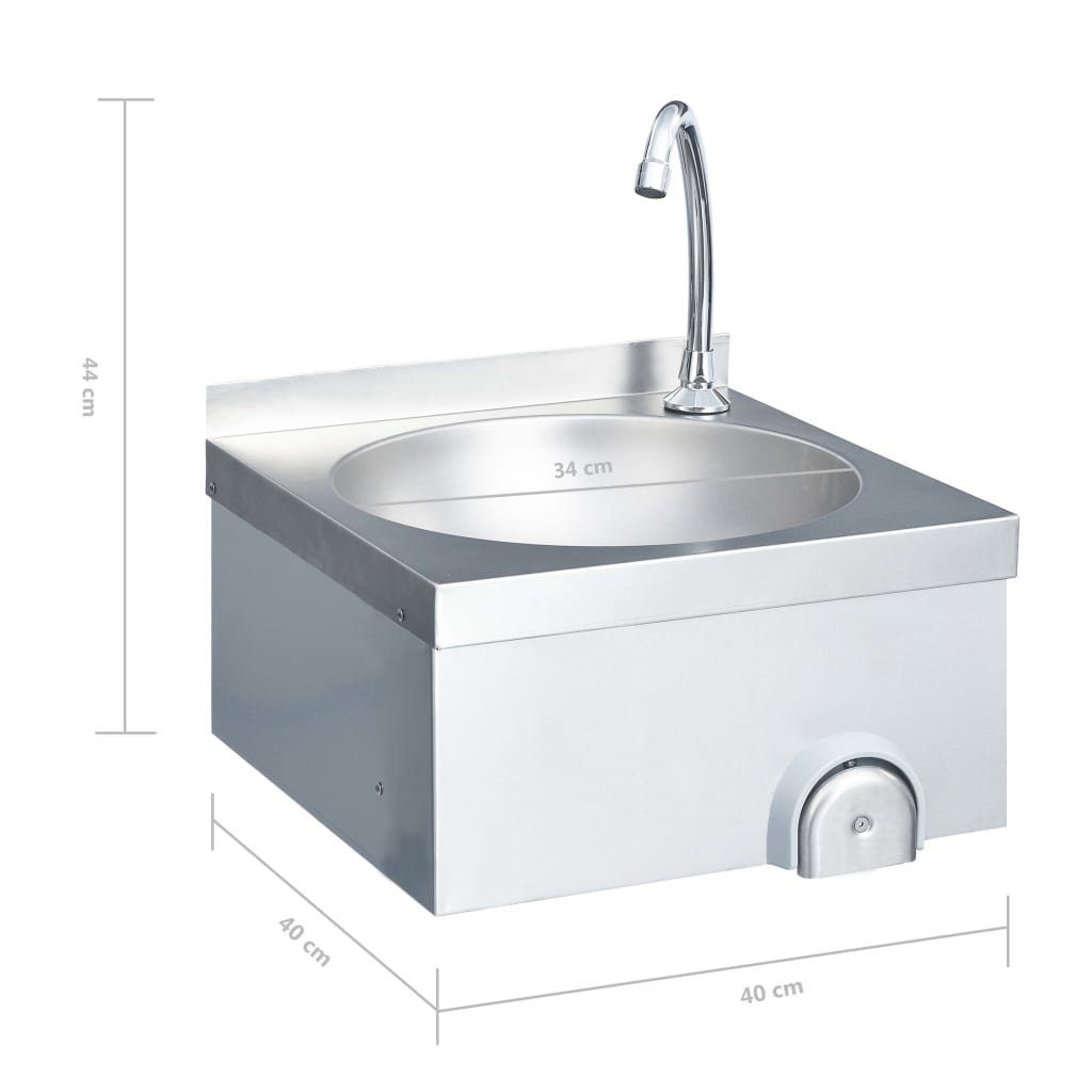 mit und 40/40 Edelstahl, Seifenspender vidaXL Granitspüle Wasserhahn Handwaschbecken cm