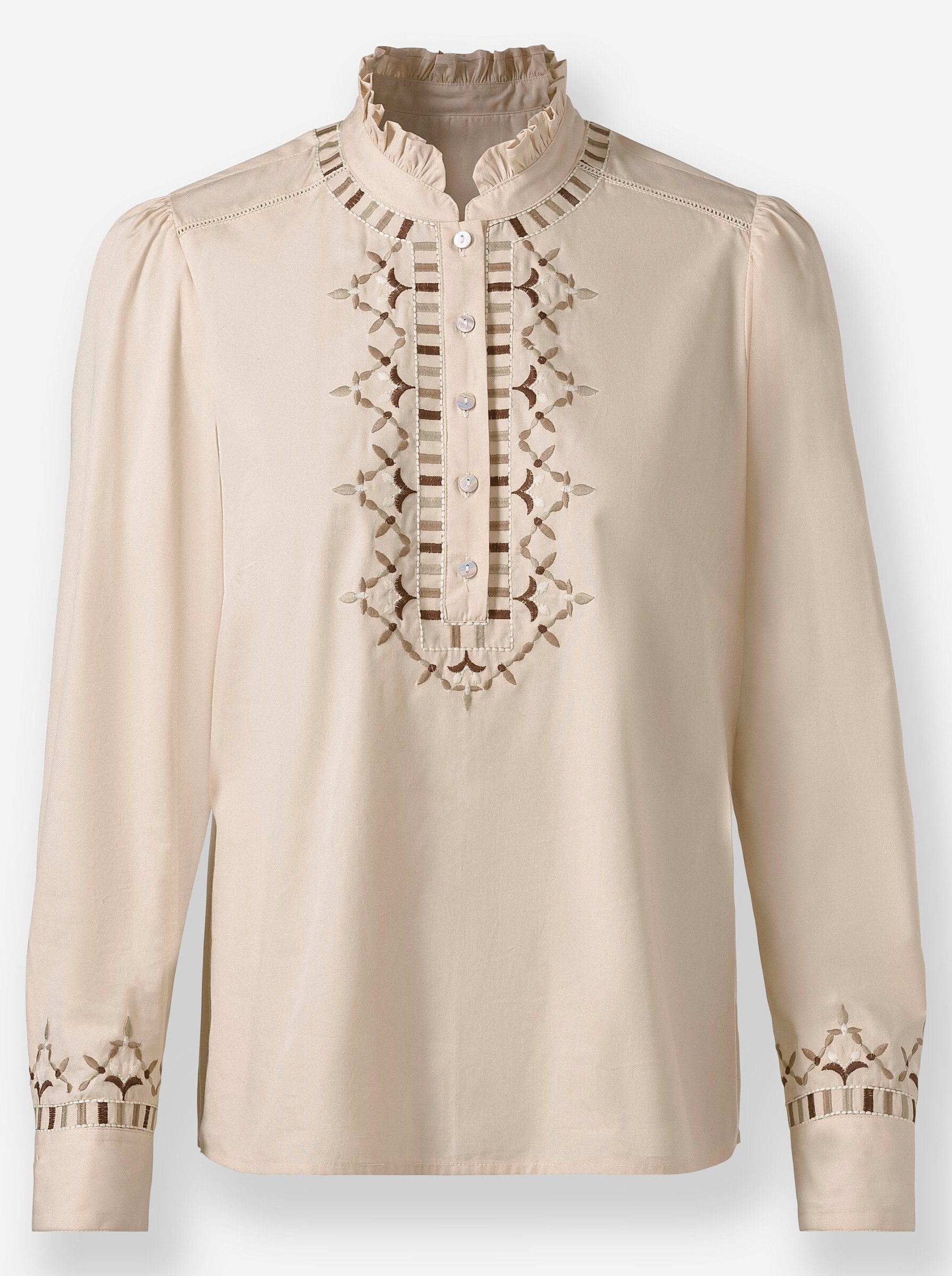 Klassische Bluse Bluse Langarm