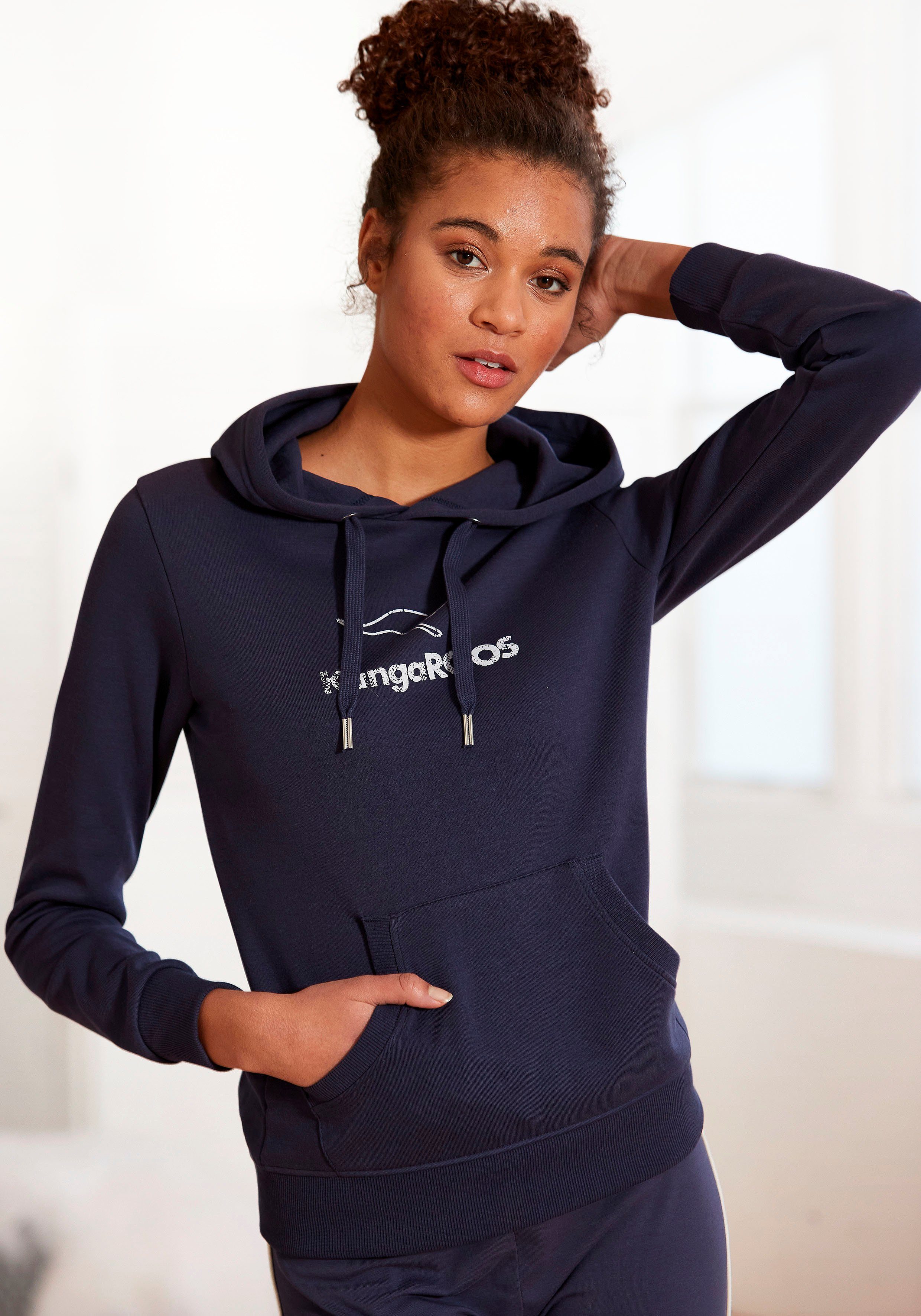 KangaROOS Hoodie mit Kängurutasche, Loungewear, Loungeanzug marine