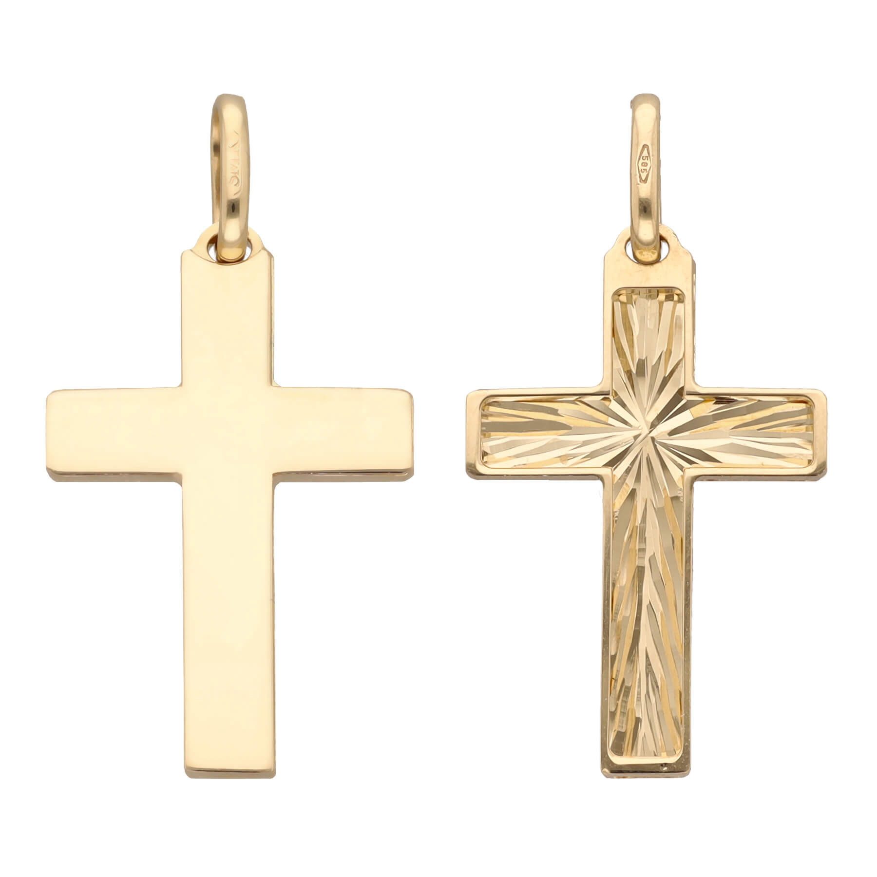 Kettenanhänger Anhänger Kreuz 30x16mm aus 585 Gelbgold