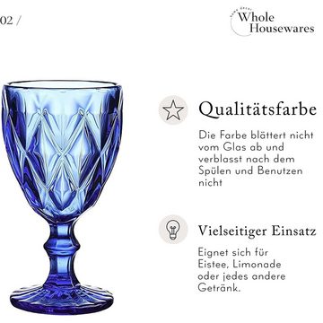 Whole Housewares Glas Farbiges Trinkgeschirr 280 Ml Wassergläser 6er Set Kobaltblaues, Kobaltblau 1 6 Stück (1 Stück) Glas