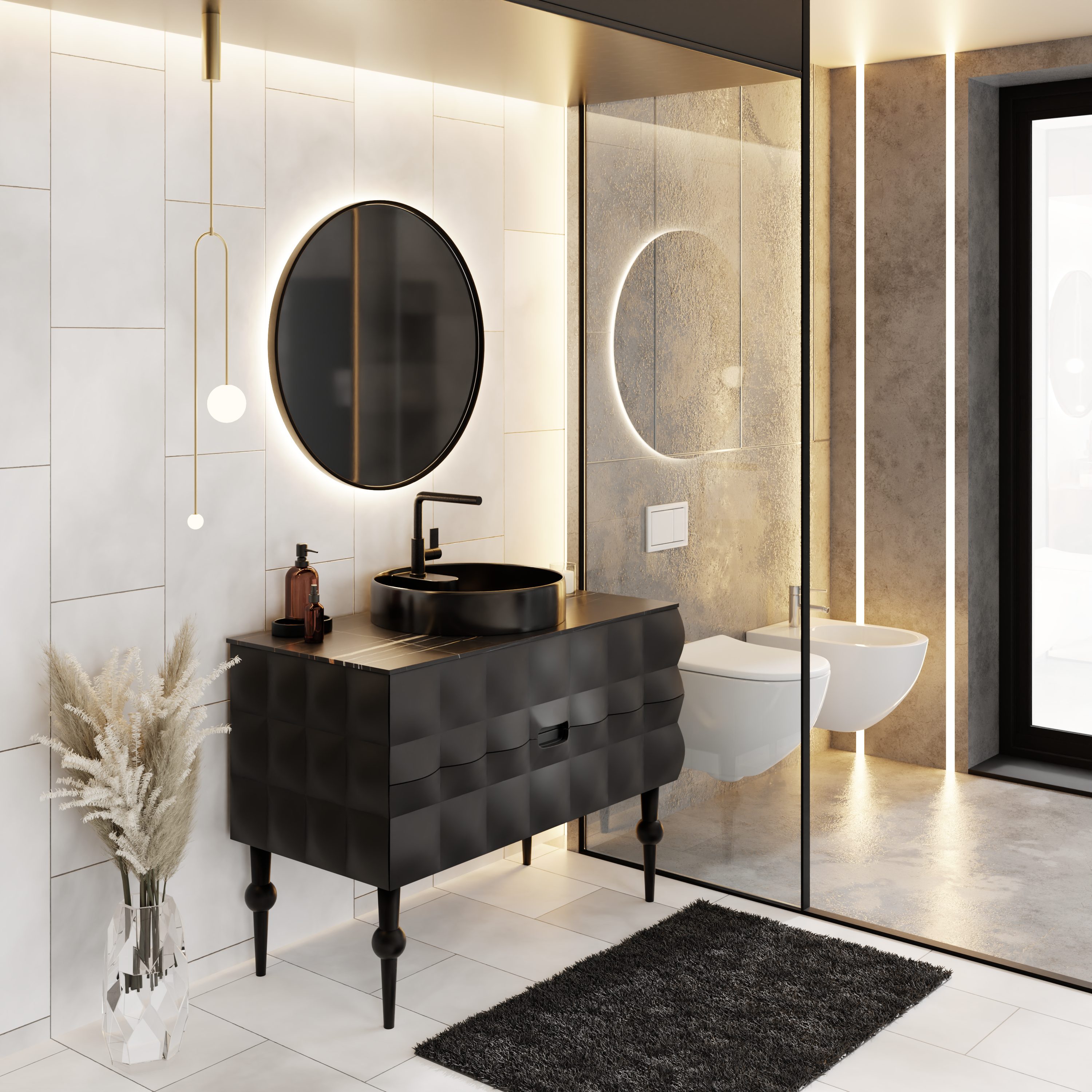 Karen Badmöbel-Set Badmöbel Set Onyx, (Komplett-Set, 4-Teilig (Unterschrank günstig online kaufen