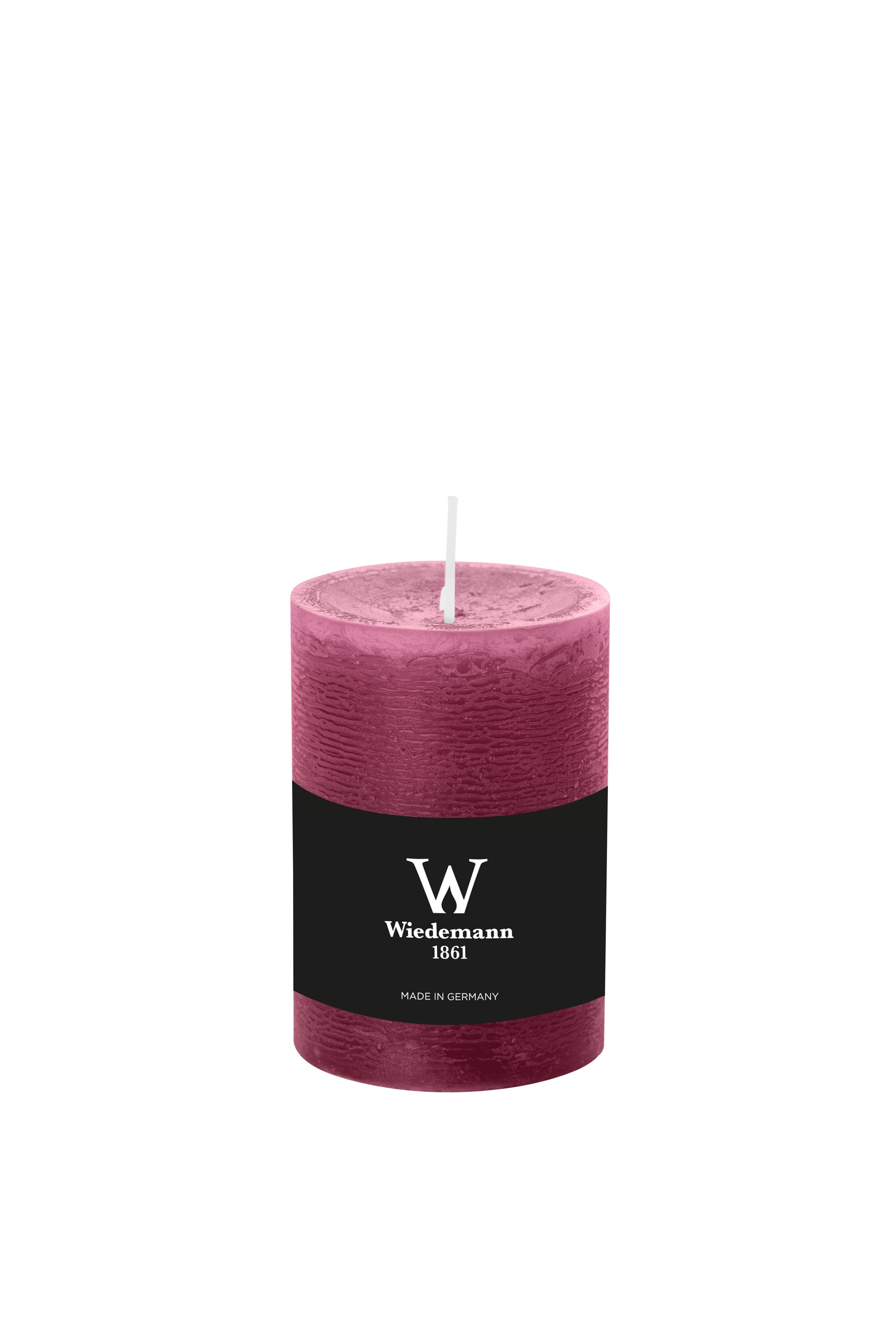 INNA-Glas Stumpenkerze Votivkerze Aurora, Magenta, 14cm, Ø 9,8cm, 100h - Made in Germany